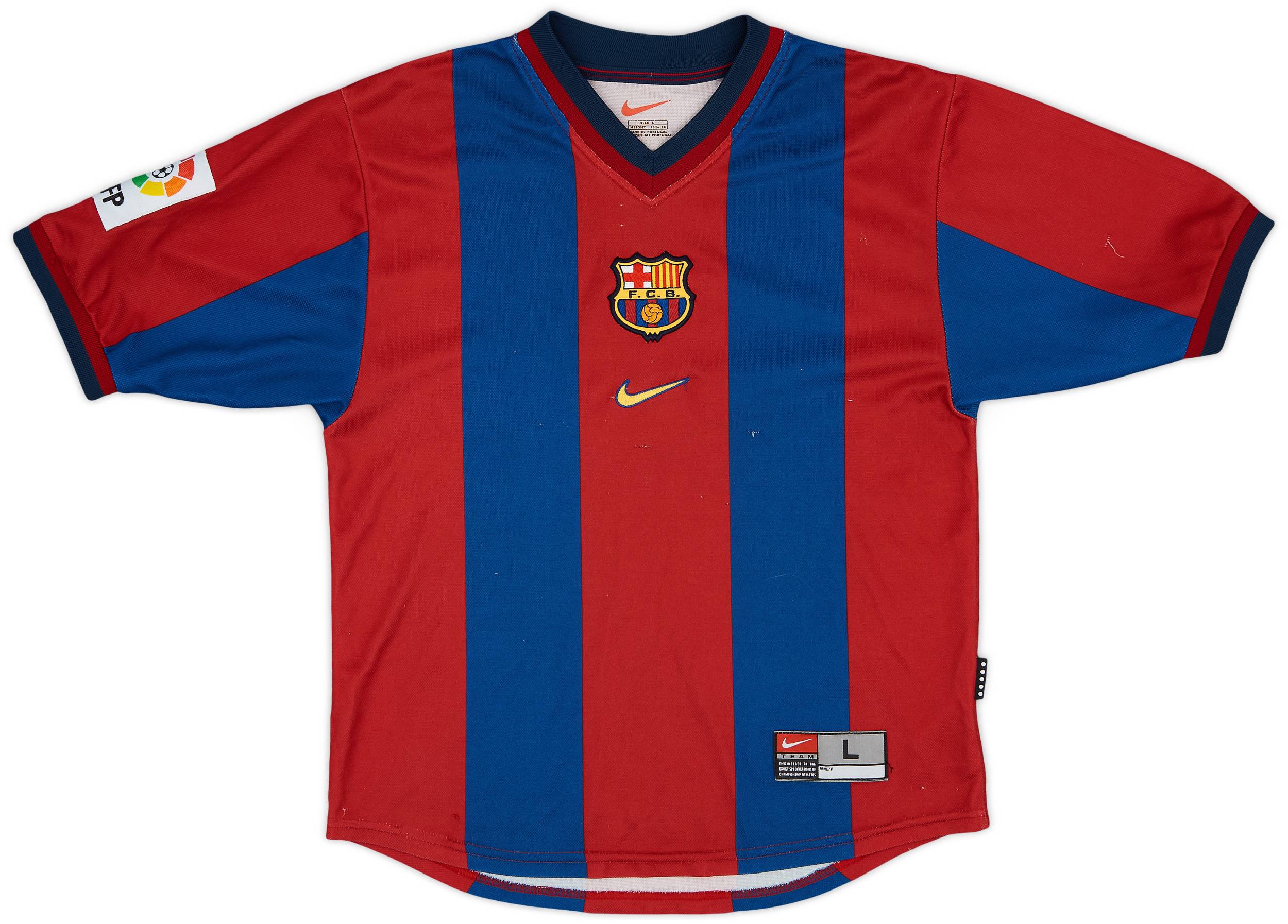 1998-00 Barcelona Home Shirt - 7/10 - (L.Boys)