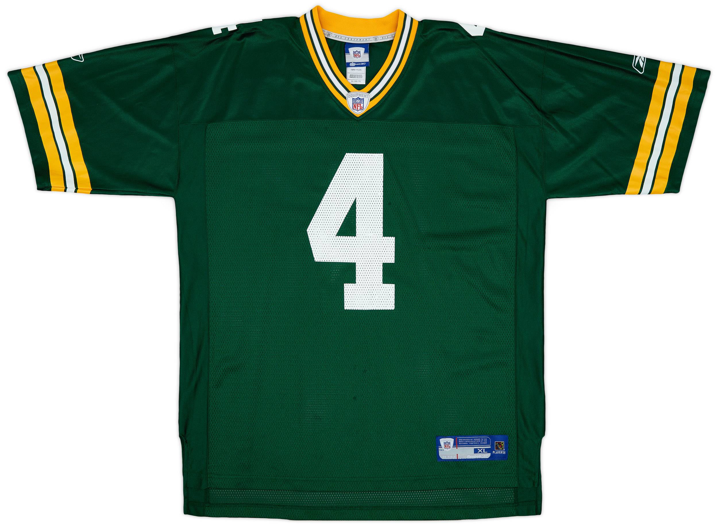 2005-06 Green Bay Packers Favre #4 Reebok On Field Home Jersey - 9/10 - (XL)
