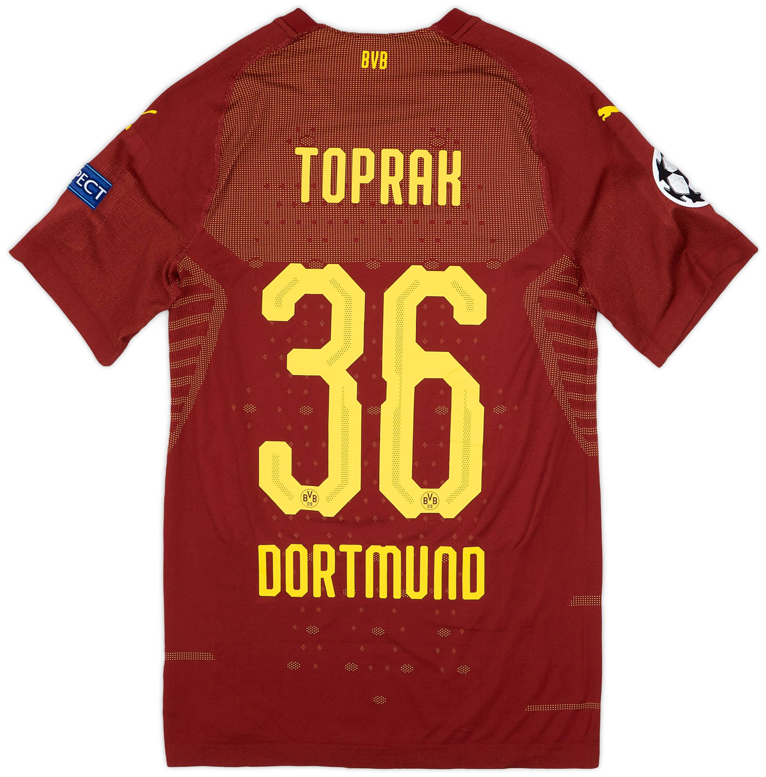 2018-19 Borussia Dortmund Player Issue Champions League Third Shirt Toprak #36