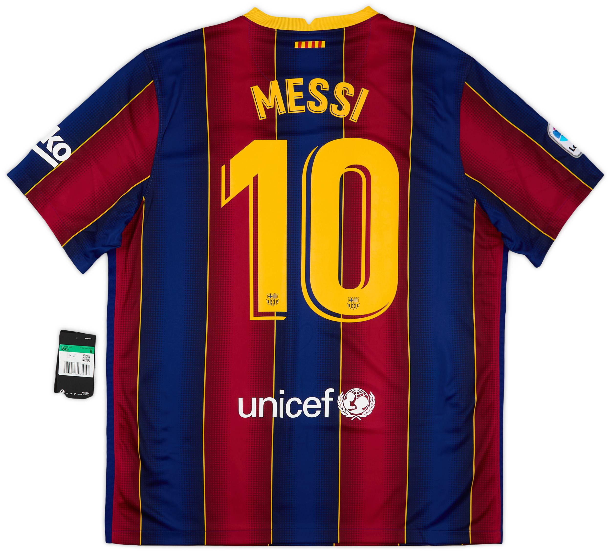 【楽天最安値に挑戦】 2020-21 Barcelona Home Shirt Messi #10 (XL) ウェア
