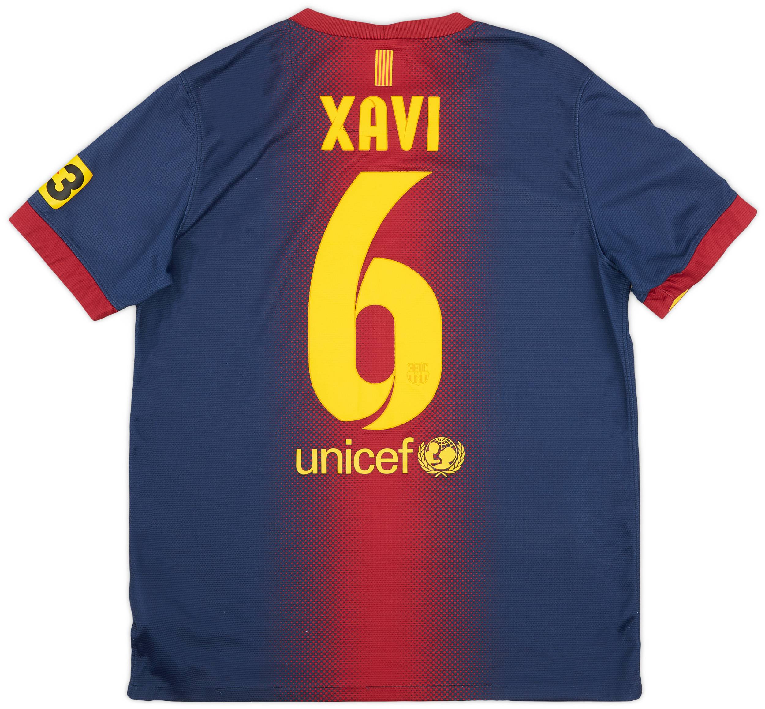 2012-13 Barcelona Home Shirt Xavi #6 - 6/10 - (XL.Boys)