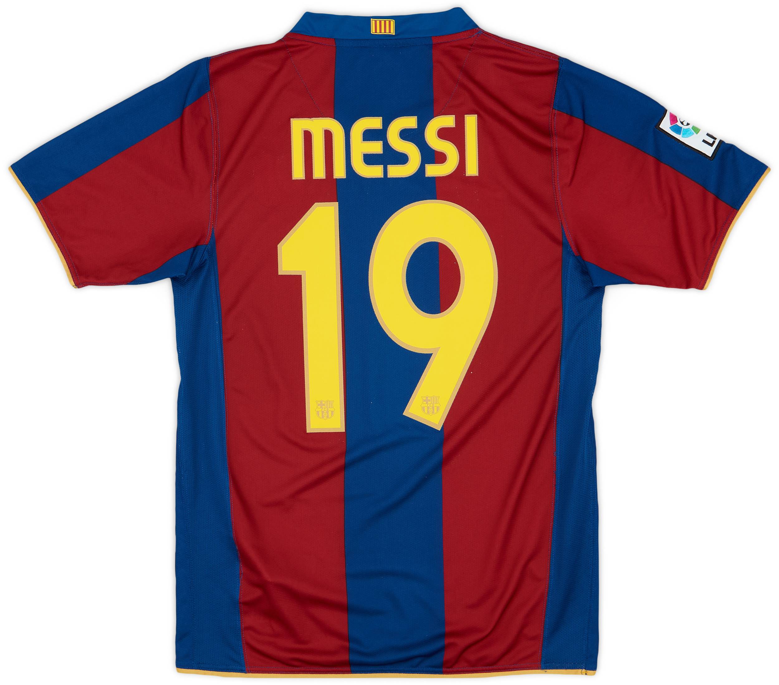 2007-08 Barcelona Home Shirt Messi #19 - 9/10 - (S)
