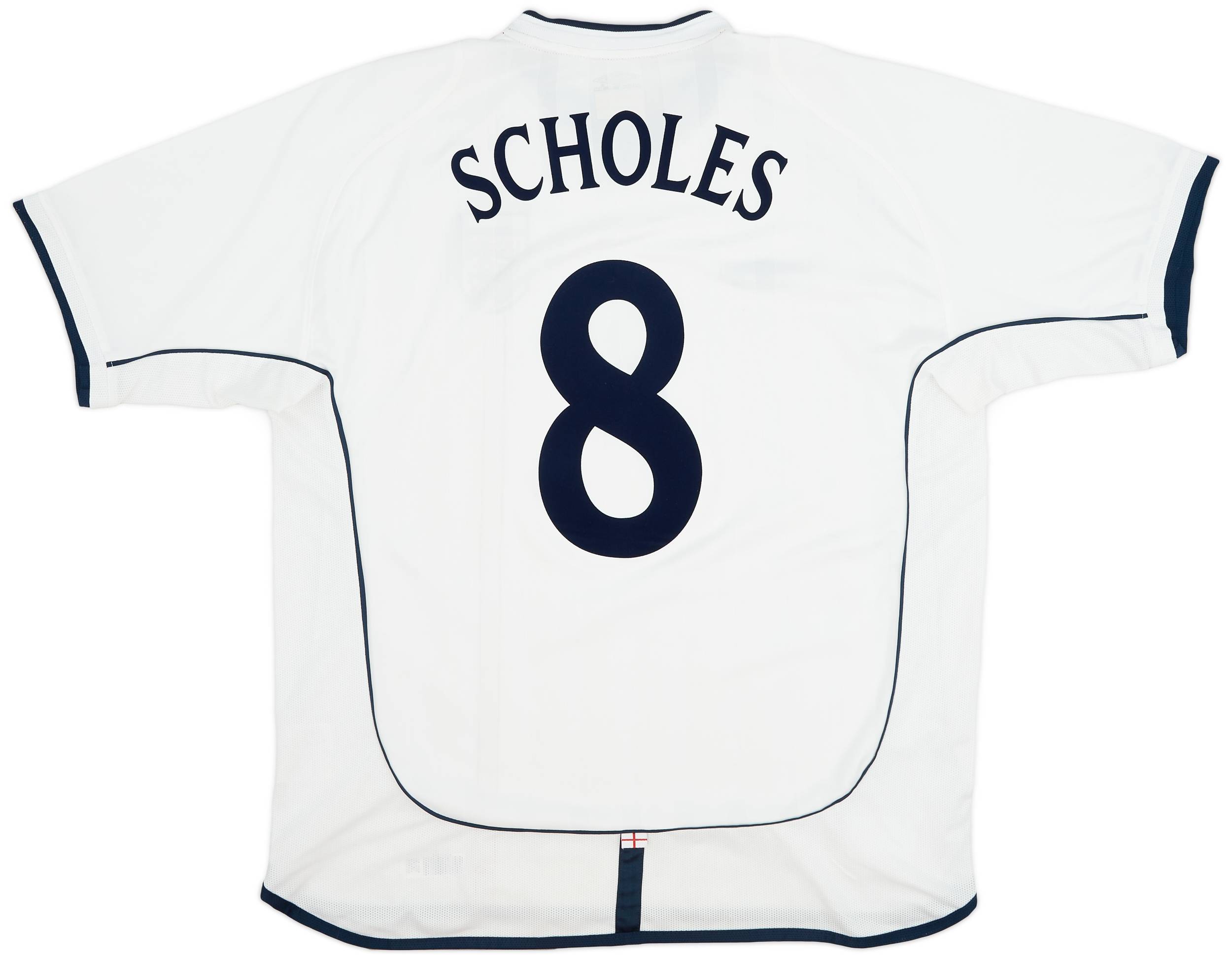 2001-03 England Home Shirt Scholes #8 - 9/10 - (XL)