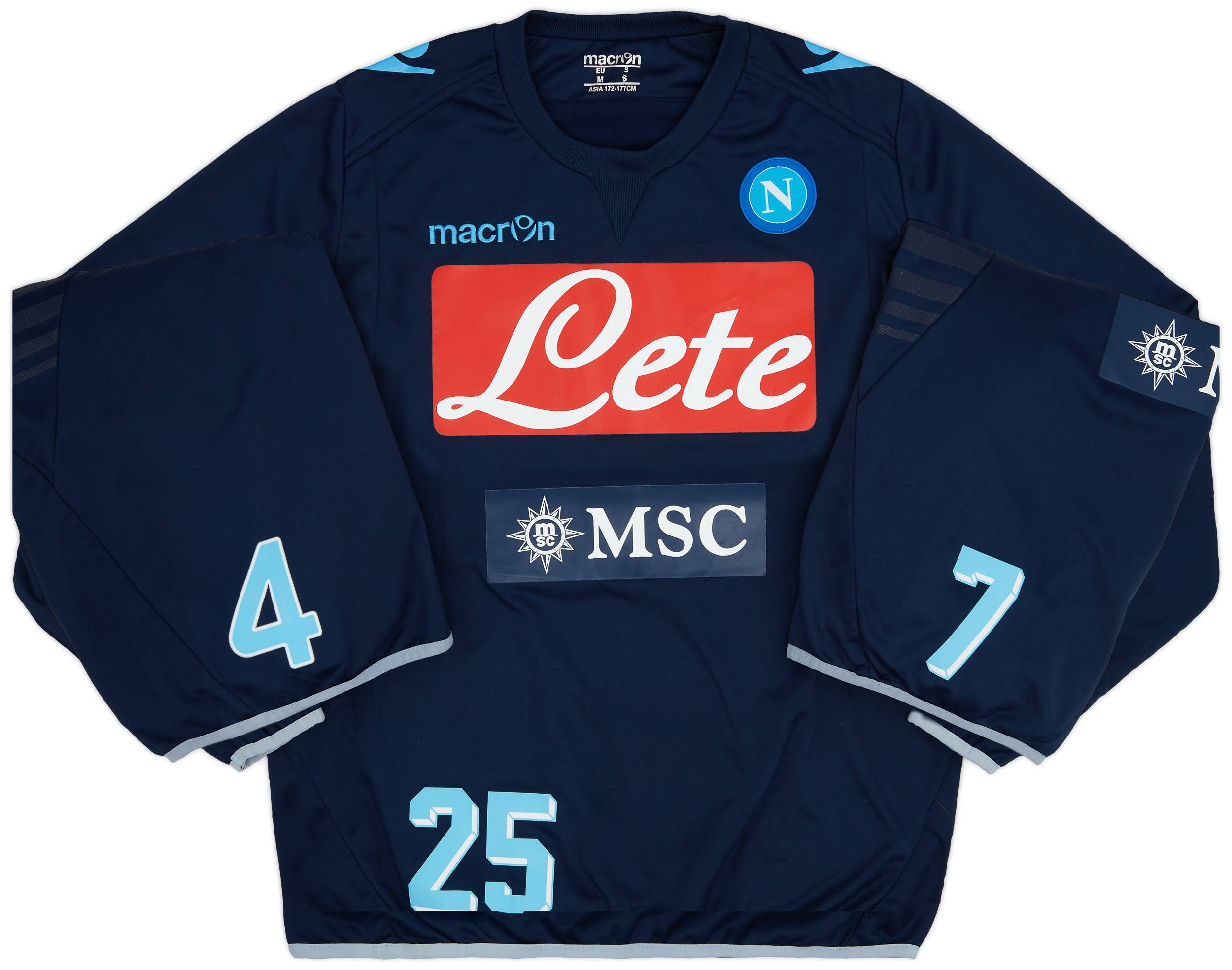 2013-14 Napoli Player Issue Training Sweat Top # - 6/10