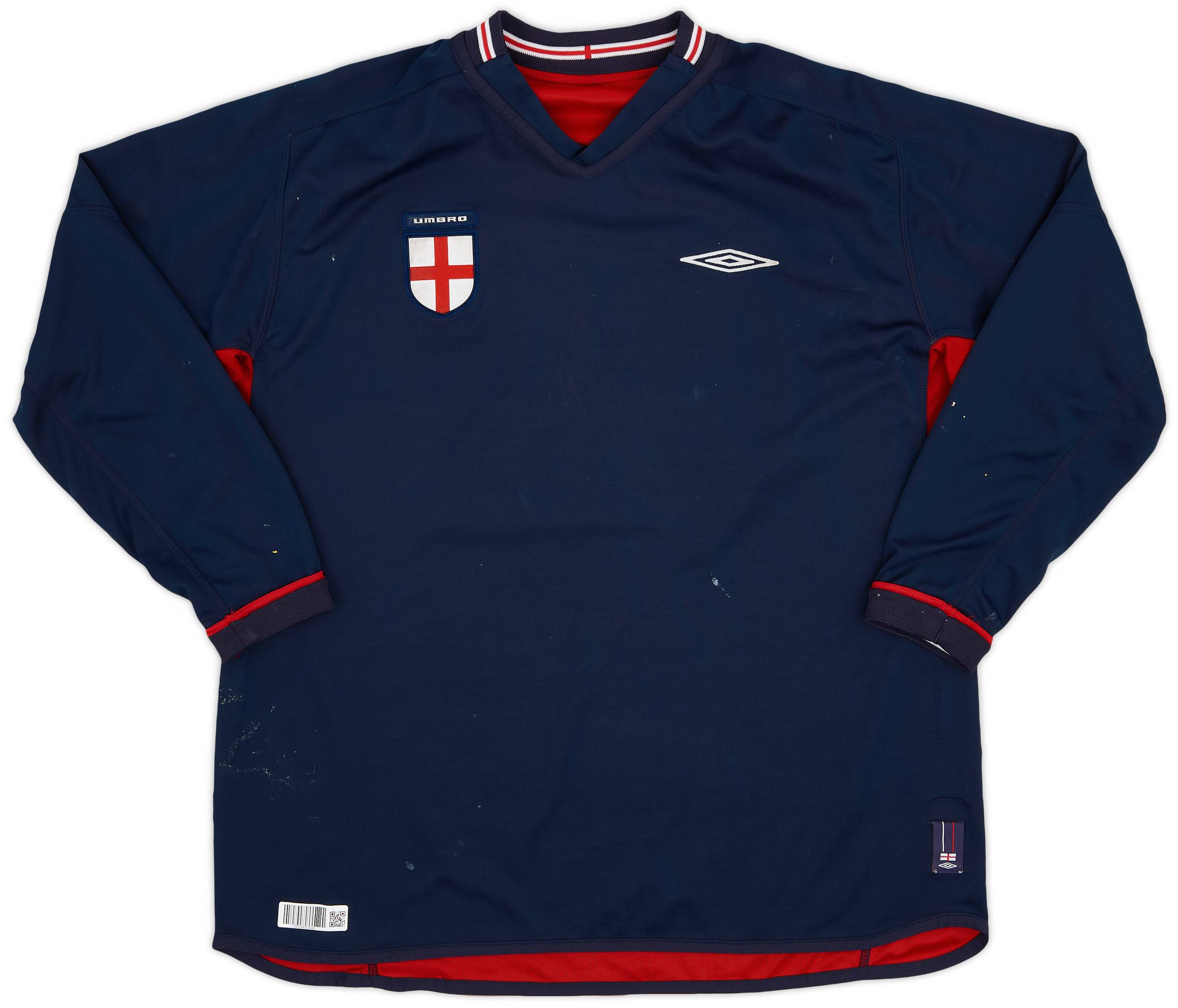 2002-04 England Away L/S Shirt #20 7/10 (XXL)