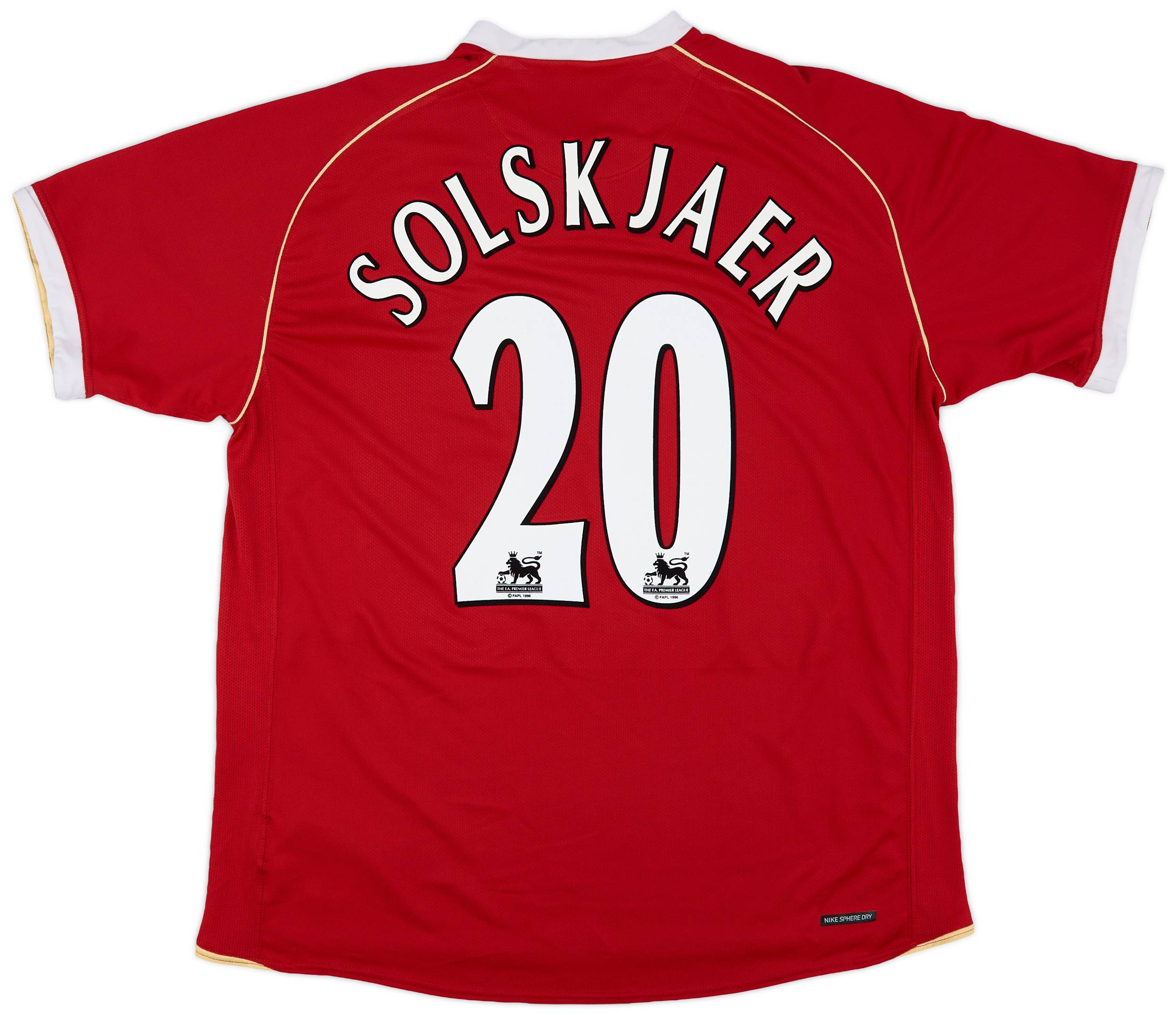 2006-07 Manchester United Home Shirt Solskjaer #20 - 7/10 - (XL)