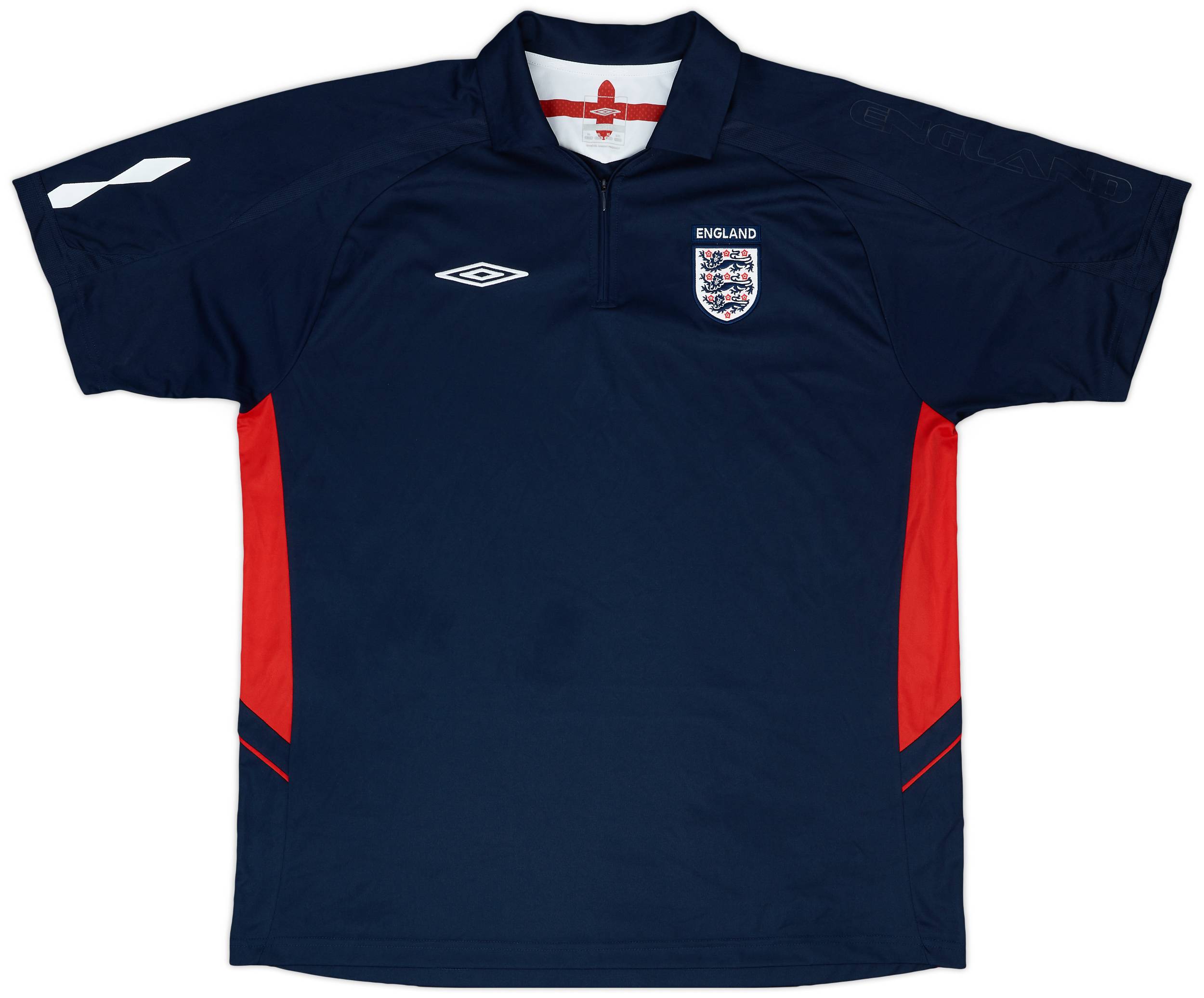 2006-07 England Umbro 1/4 Zip Polo Shirt - 9/10 - (XL)