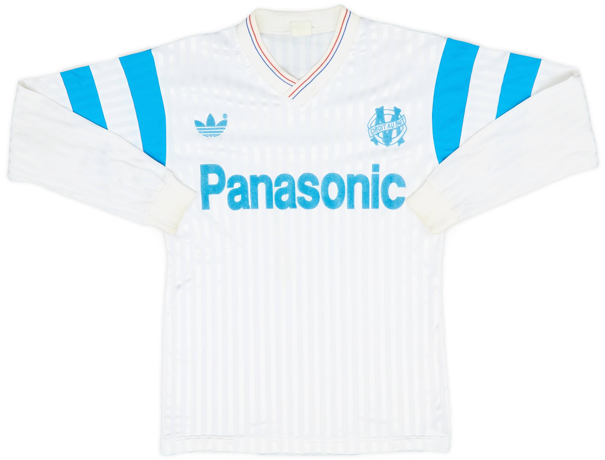 1990-91 Olympique Marseille Home L/S Shirt - 8/10 - (S)