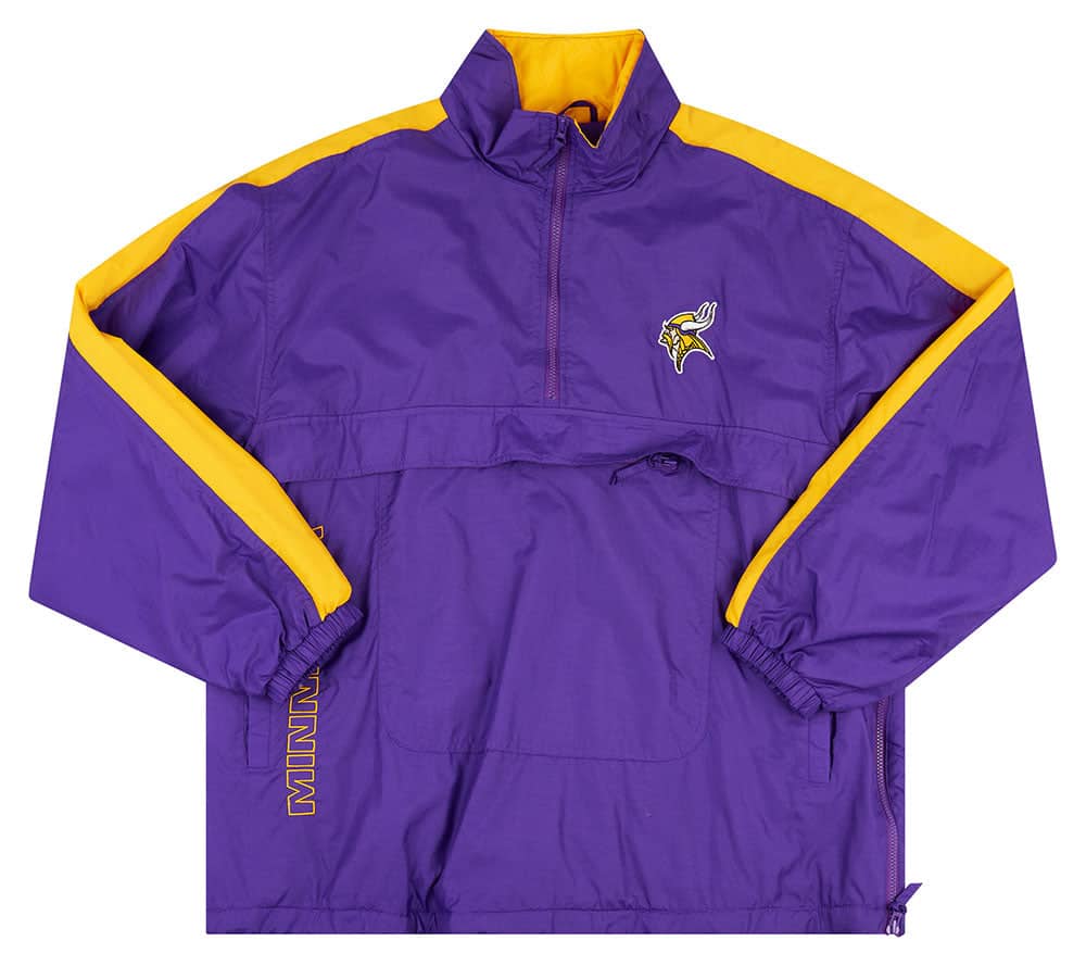1990s Minnesota Vikings Logo Athletic 1 2 Zip Rain Coat XL