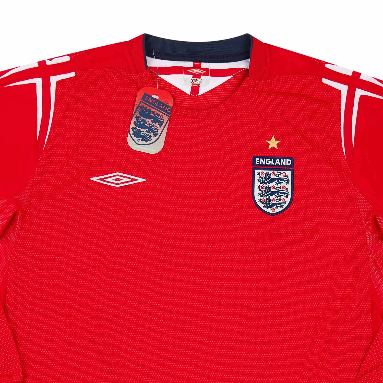 04/06 UMBRO × ENGLAND Away Game Shirts 2004-06 England Away L/S Shirt *New w/ Defects* XXL