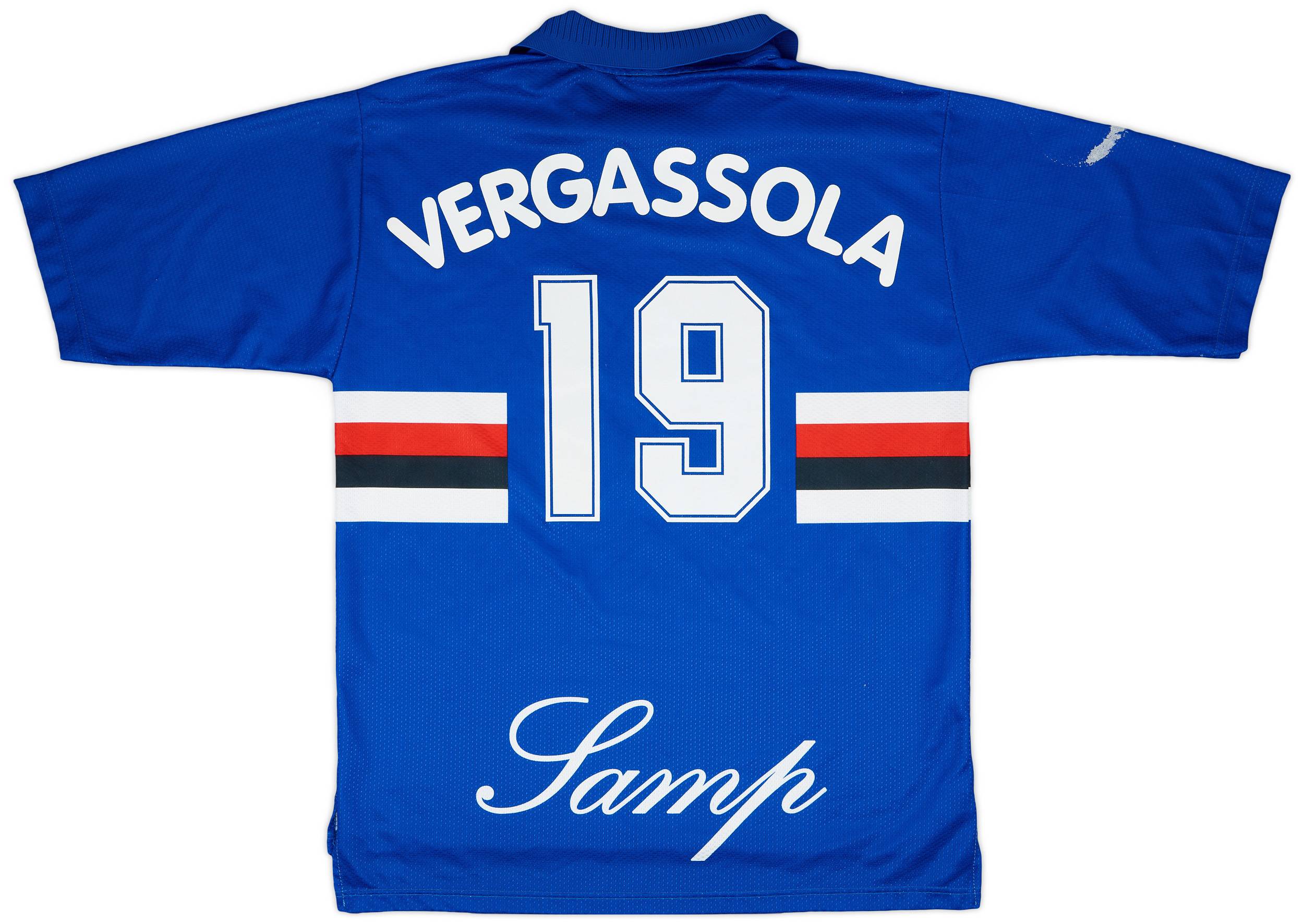 1997-98 Sampdoria Match Issue Home Shirt Vergassola #19