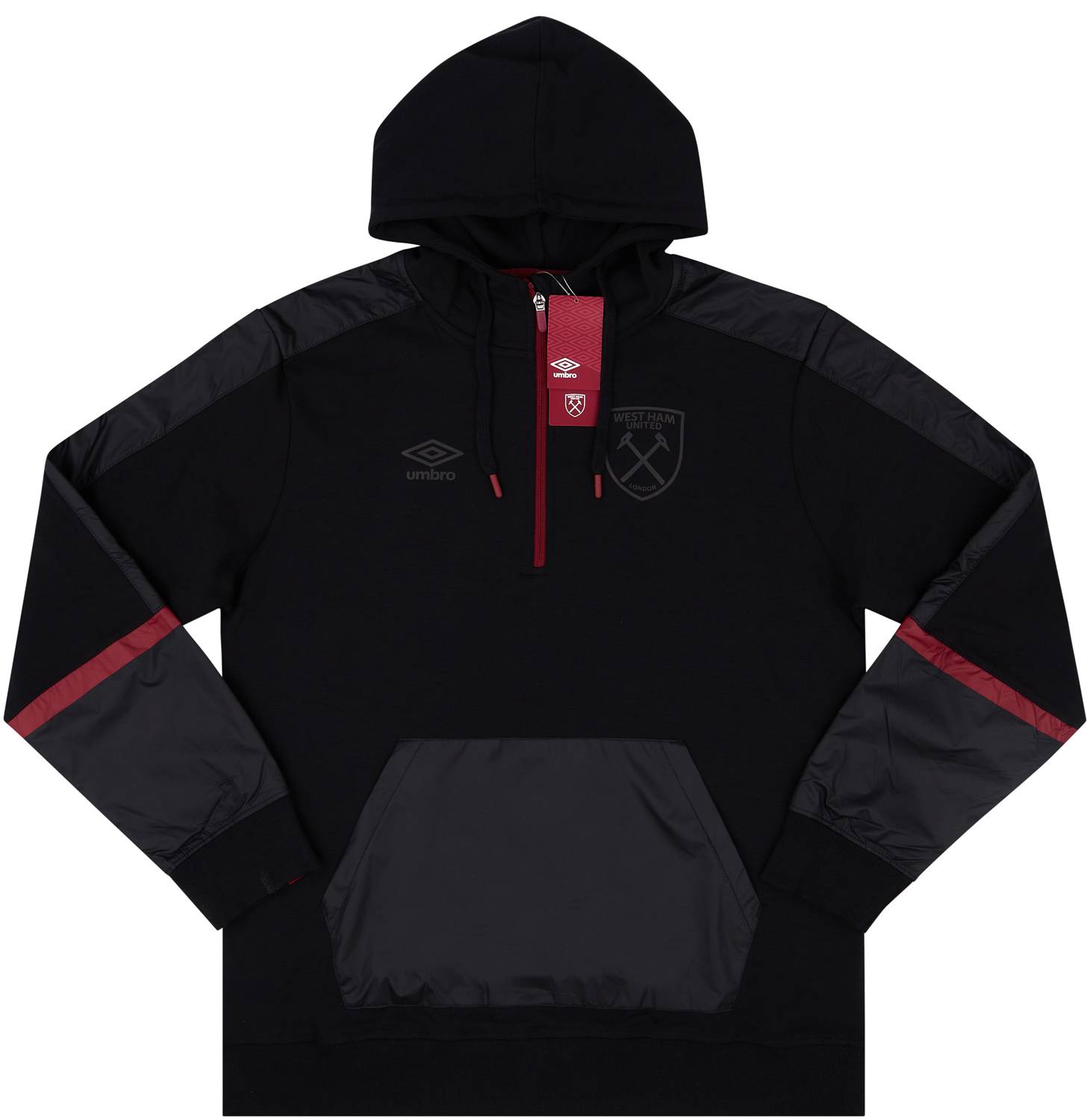 2021-22 West Ham Umbro 1/4 Zip Hooded Top