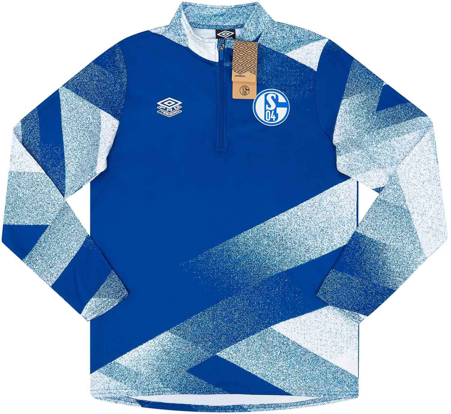 2021-22 Schalke Umbro Warm-Up 1/4 Zip Training Top - NEW