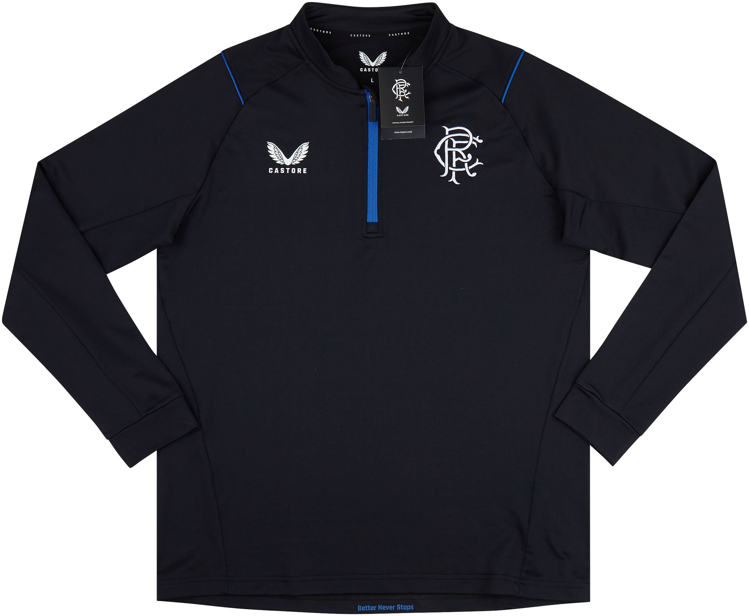 2022 23 Rangers Castore 1 4 Zip Training Top