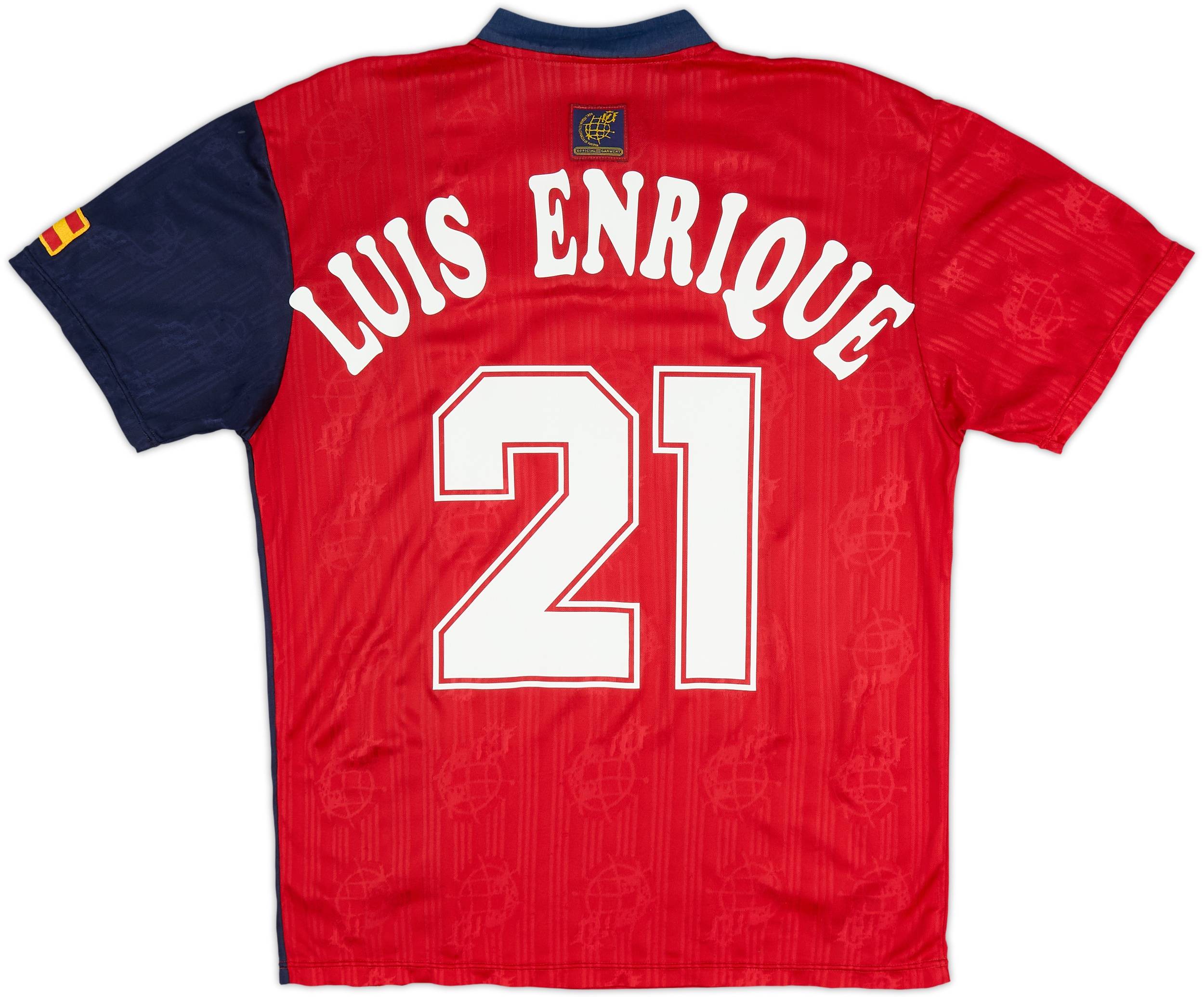 VINTAGE SPAIN スペイン 1996 1998 ユニフォーム　ホーム 1996-98 Spain Home Shirt L.Enrique #21 - 8/10 - (M)