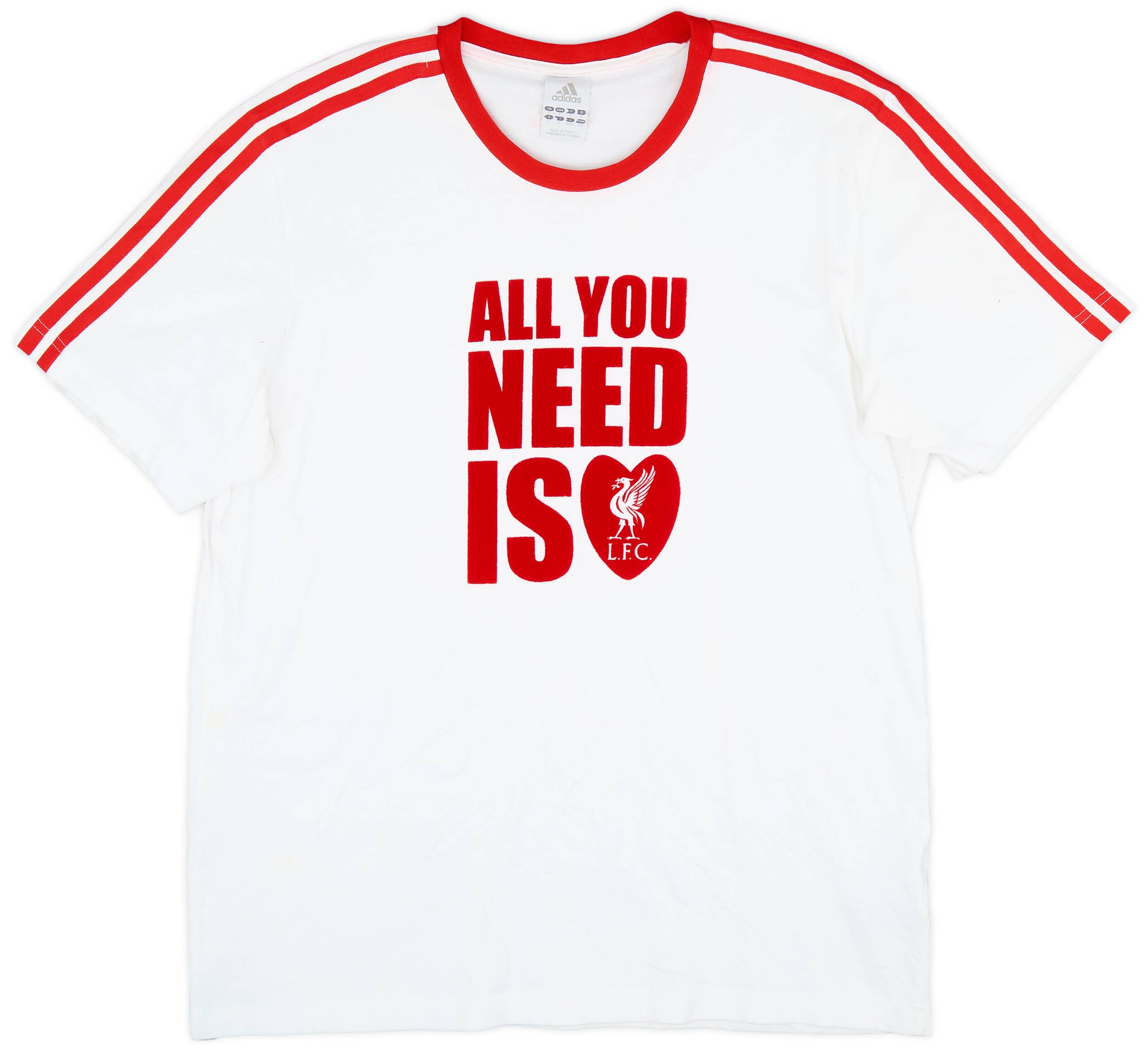 2008-09 Liverpool adidas Cotton Tee - 8/10 - (L)