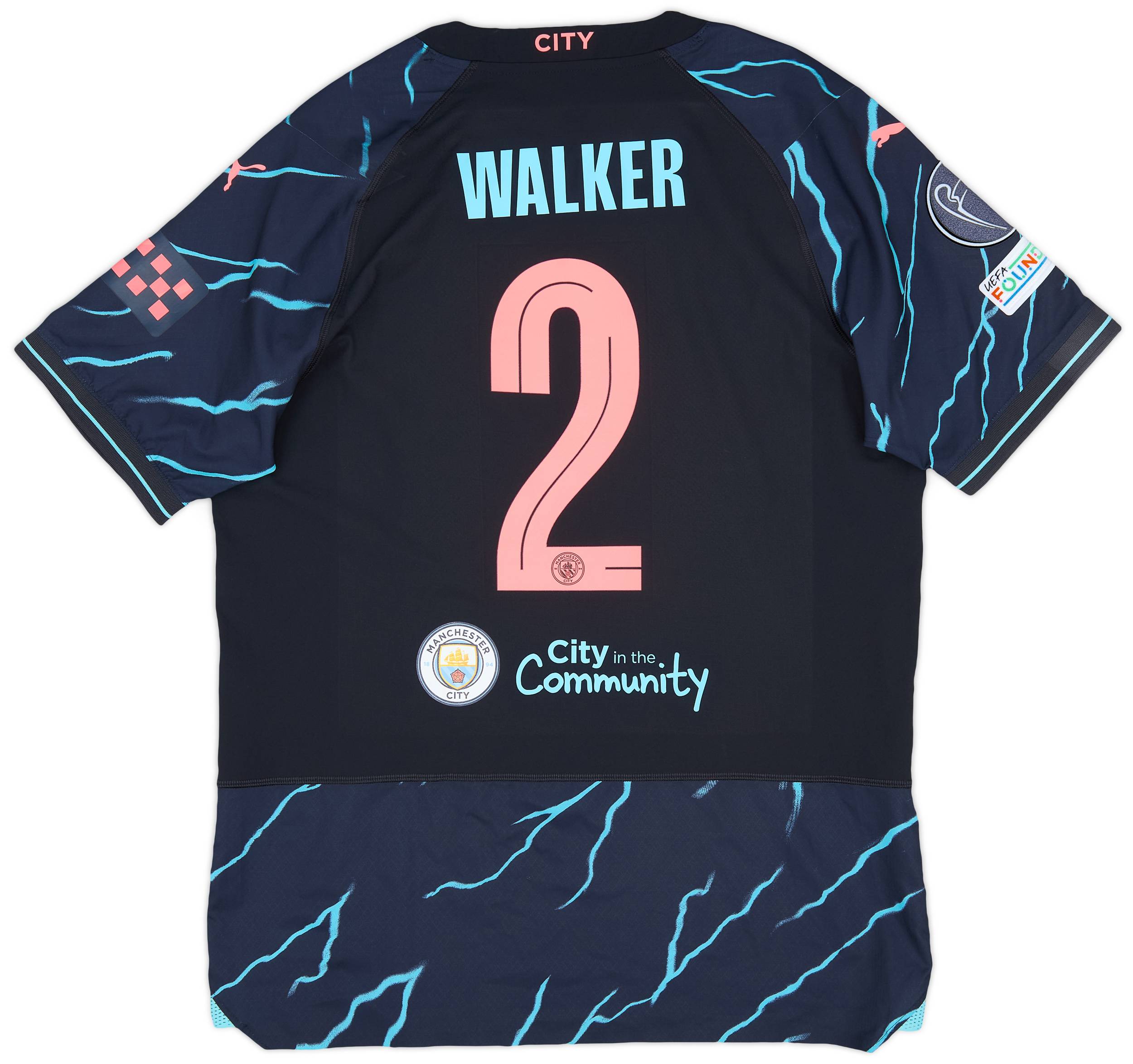 2023-24 Manchester City Match Issue Champions League Third Shirt Walker #2