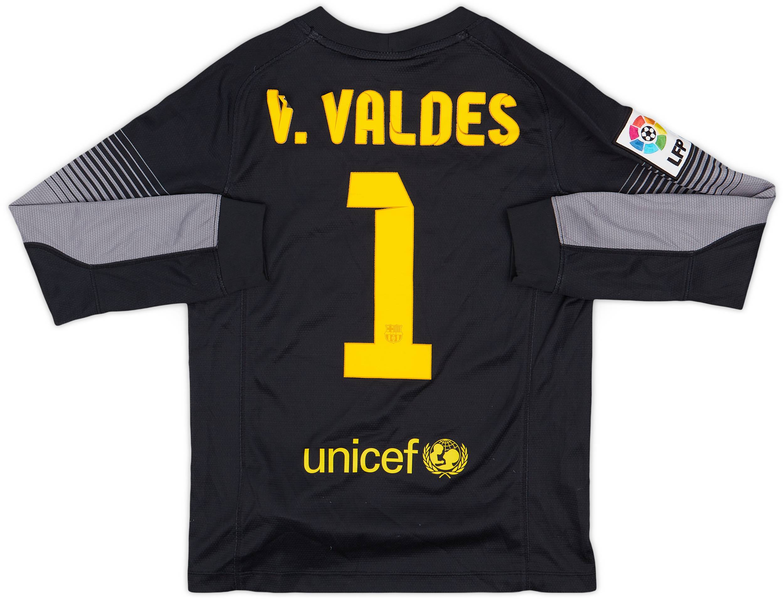 2013-14 Barcelona GK Shirt V. Valdes #1 - 4/10 - (S.Boys)