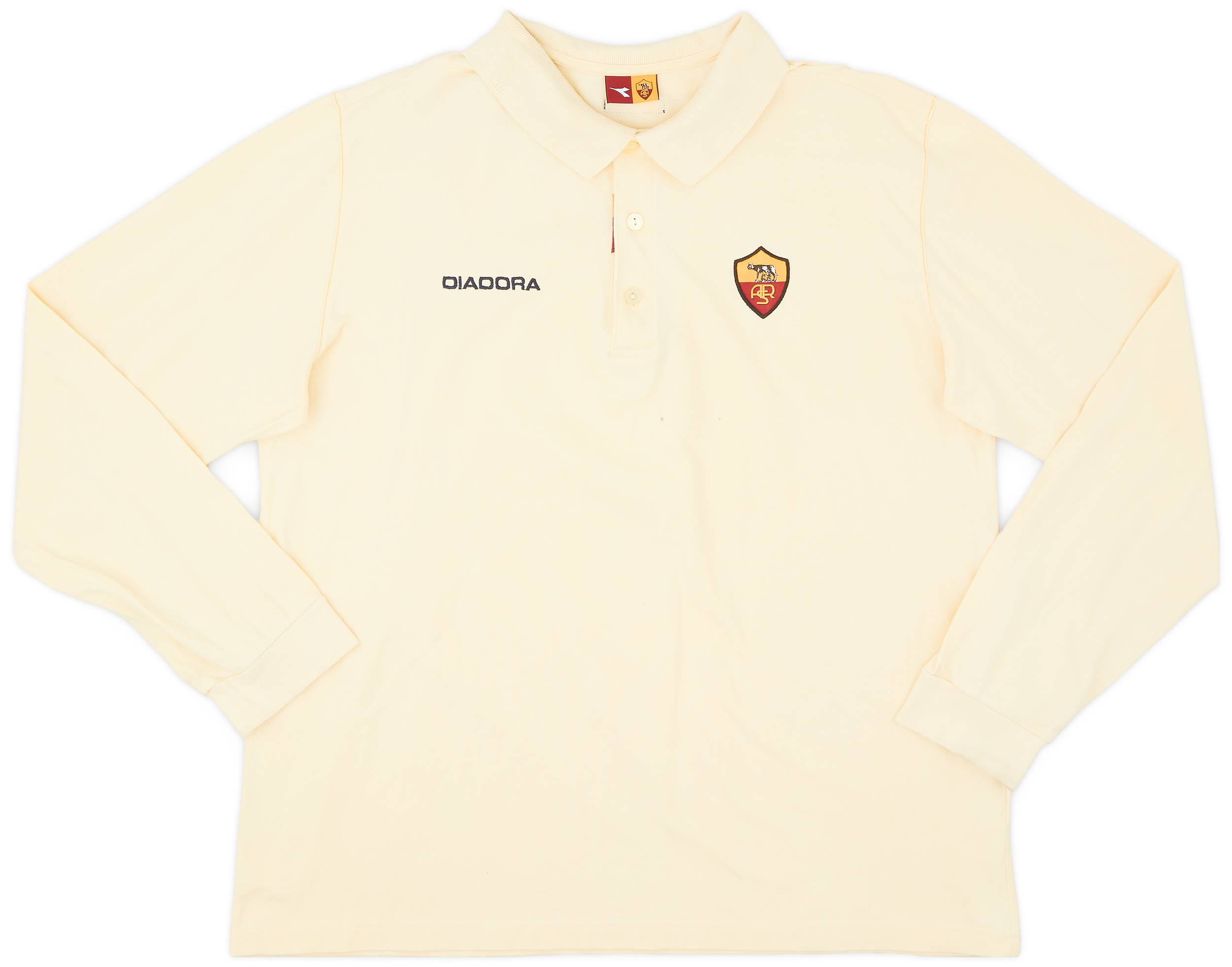 2003-04 Roma Diadora Polo L/S Shirt - 8/10 - (XXL)