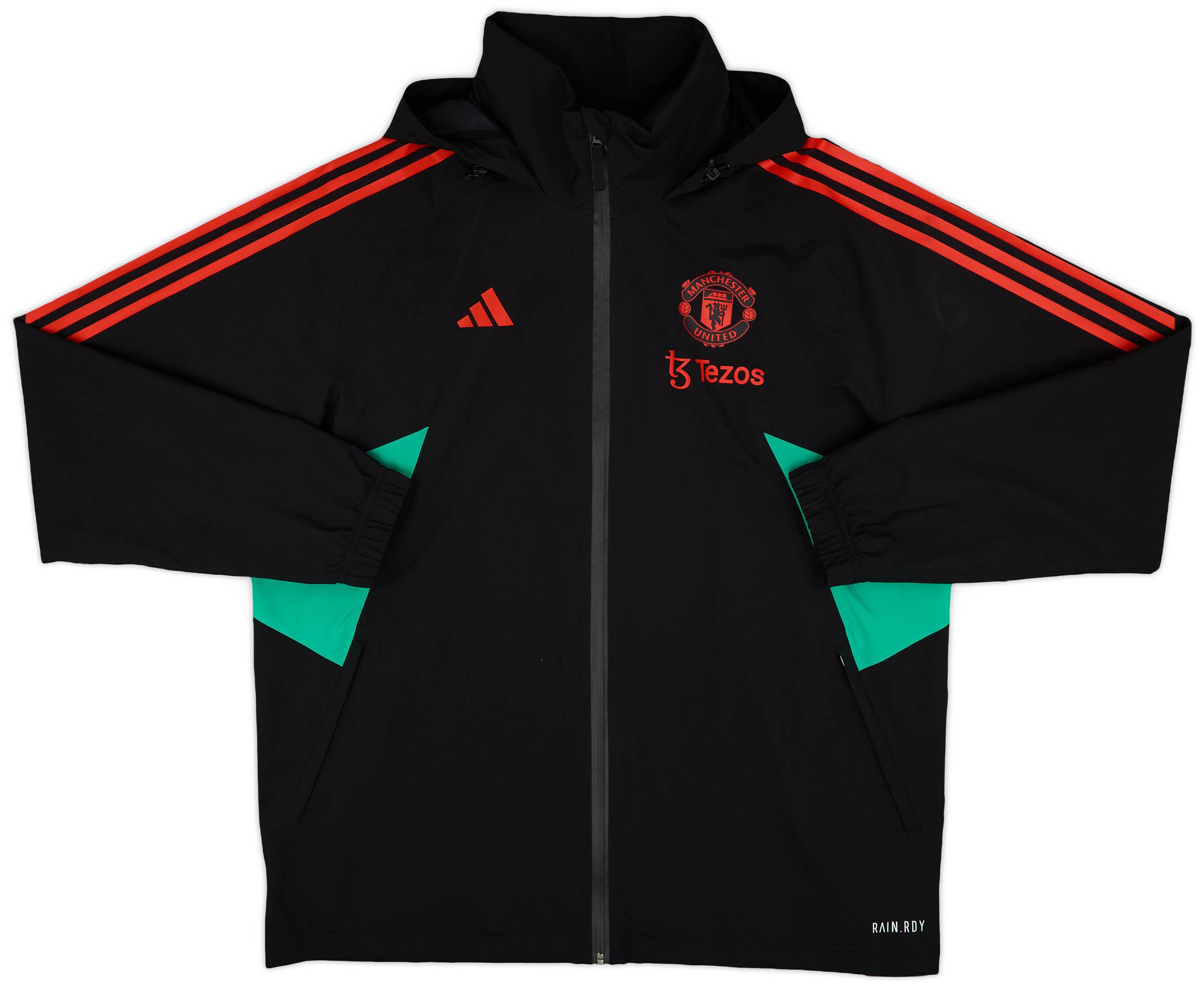 2023-24 Manchester United adidas Hooded Rain Jacket - 10/10 - (XL)