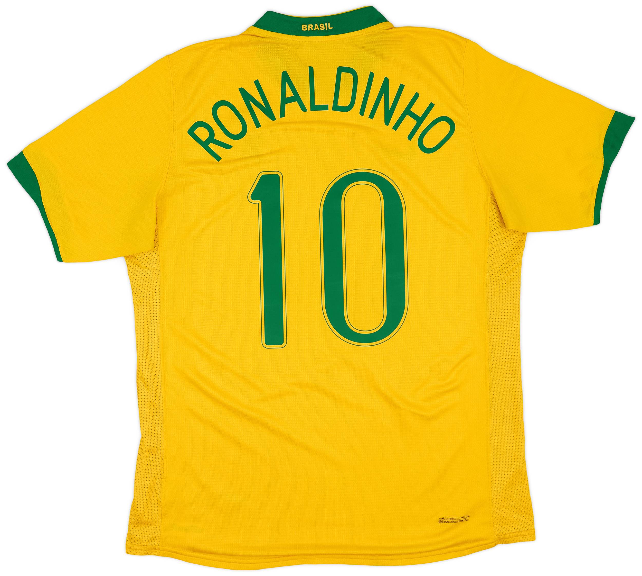 2006-08 Brazil Home Shirt Ronaldinho #10 - 8/10 - (L)
