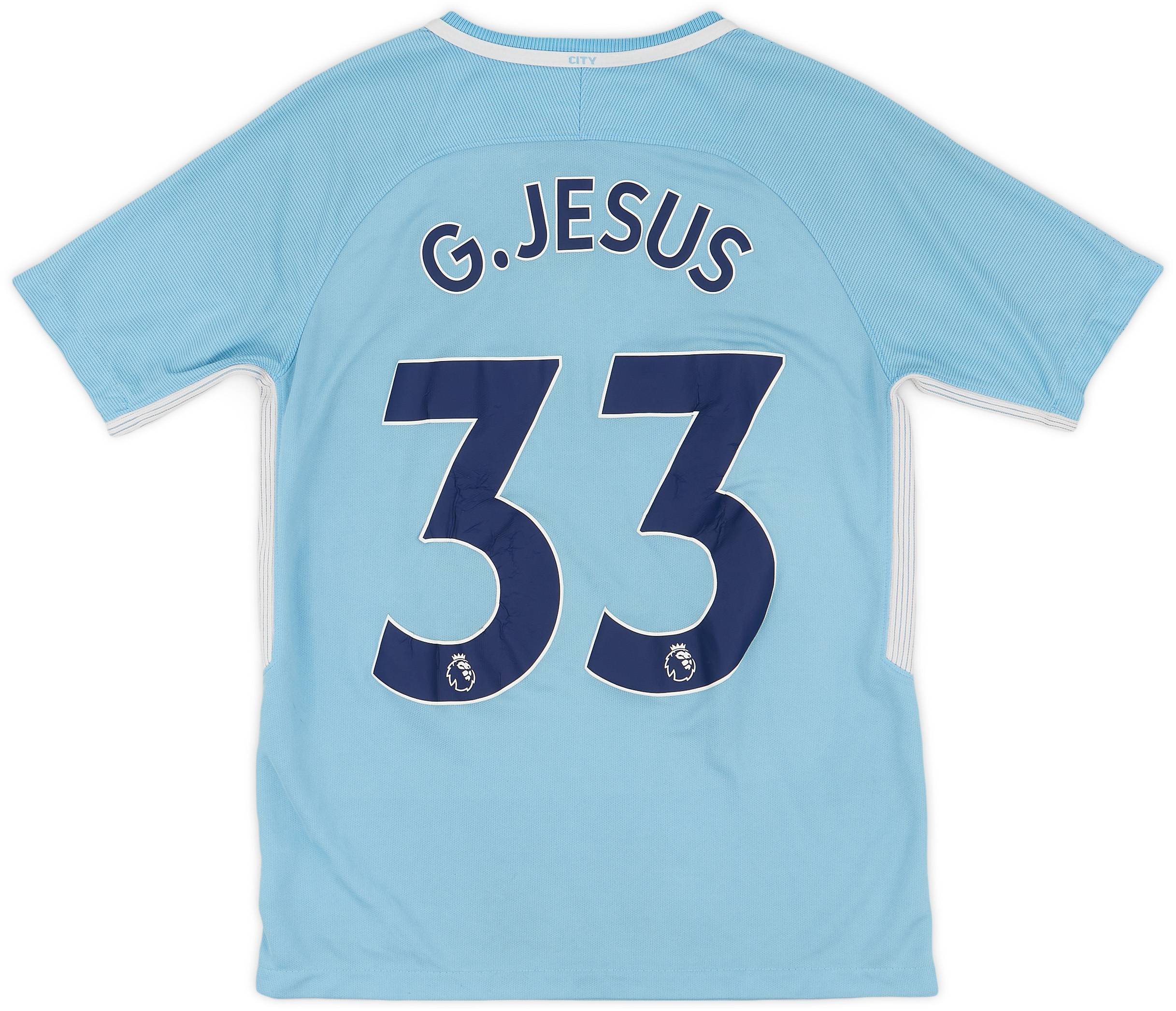 2017-18 Manchester City Home Shirt G. Jesus #33 - 4/10 - (XL.Boys)