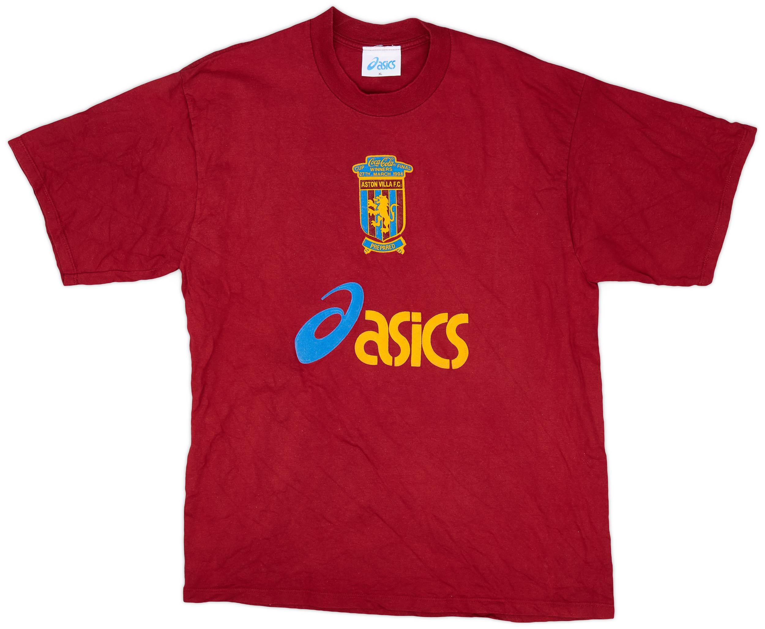 1993-94 Aston Villa Asics 'CocaCola Cup Final Winners' Cotton T-Shirt - 9/10 - (XL)