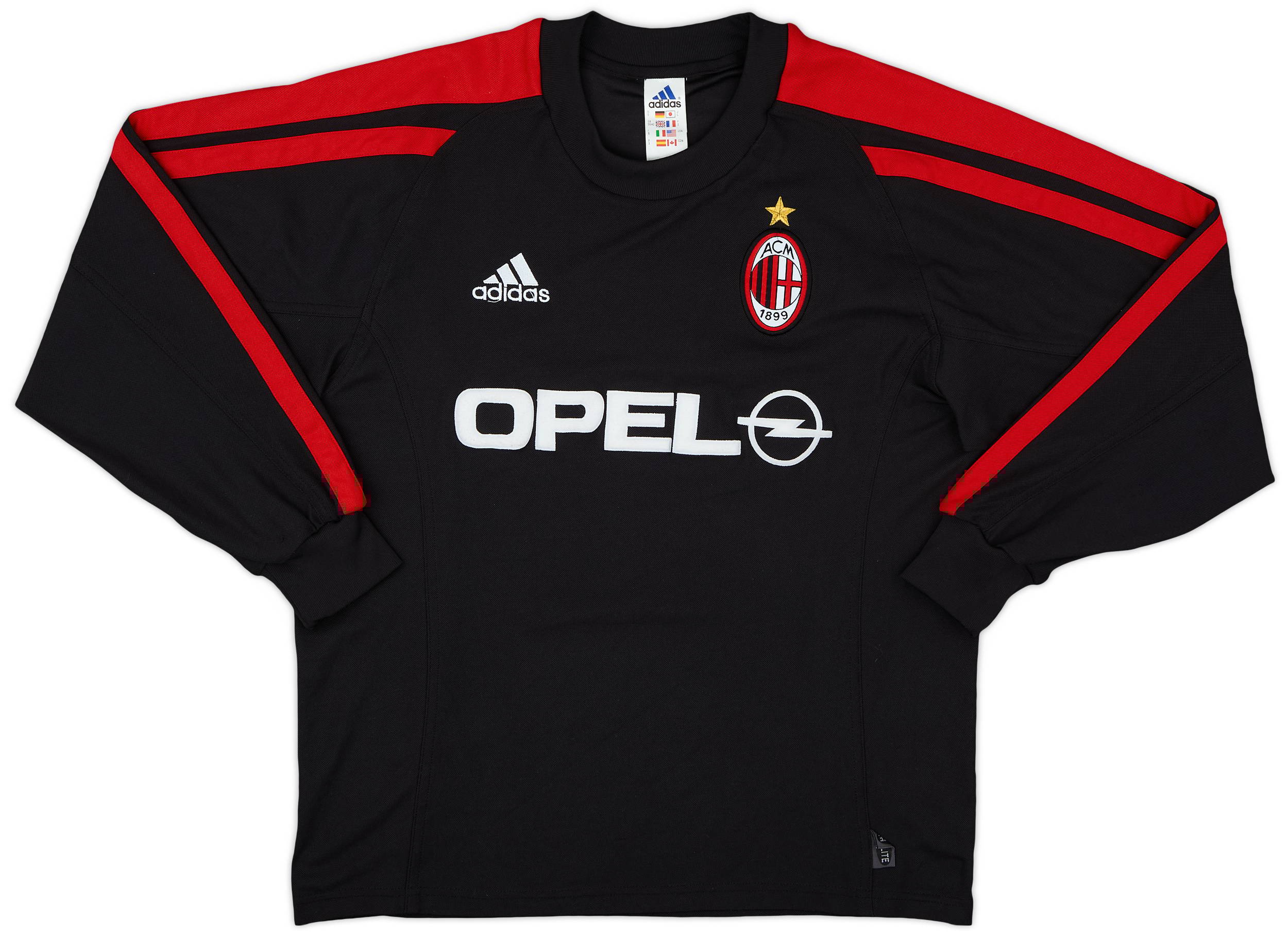2000-01 AC Milan adidas Training L/S Shirt - 8/10 - (M)