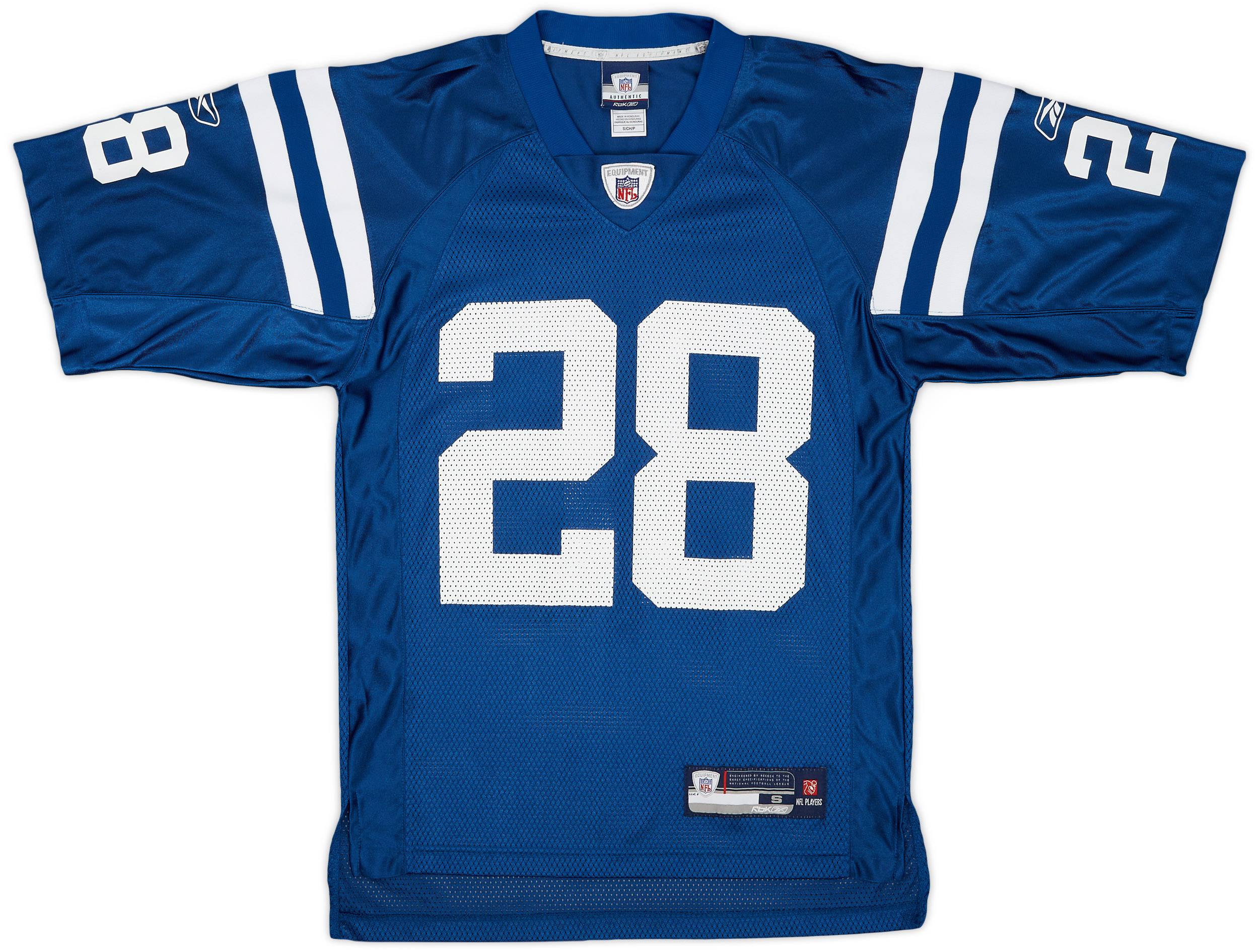 2007 Indianapolis Colts Jackson #28 Reebok On Field Home Jersey - 8/10 - (S)