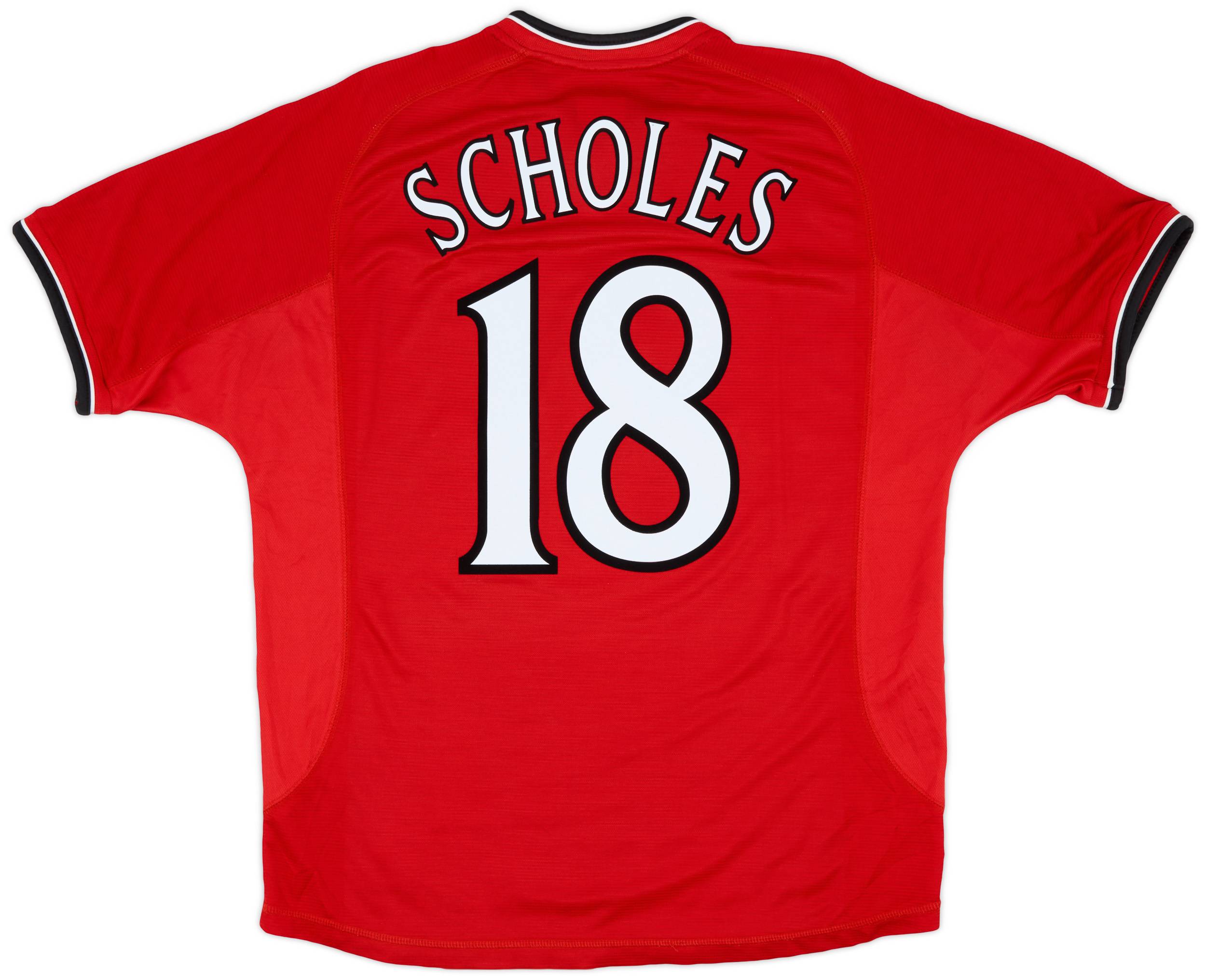 2000-02 Manchester United Home Shirt Scholes #18 - 8/10 - (L)