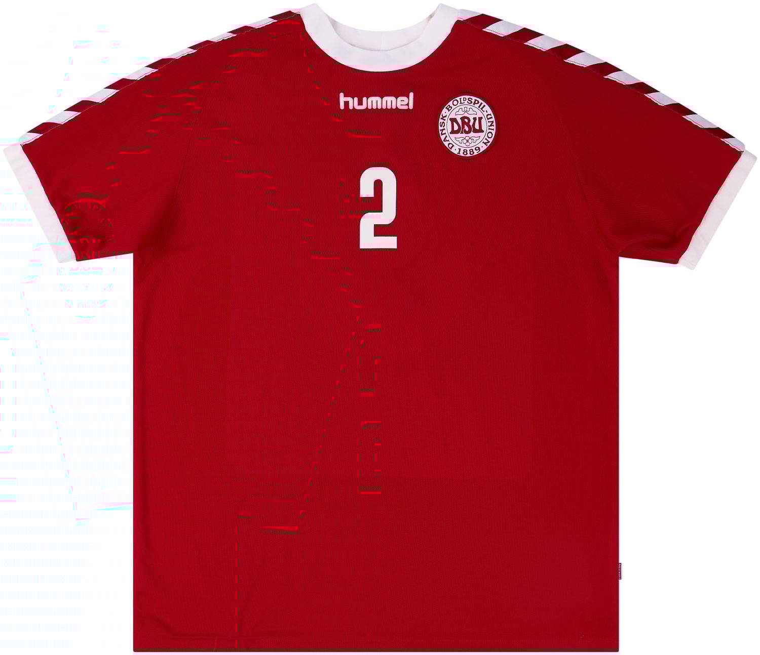 2003 Denmark Match Issue Home Shirt #2 (Wieghorst)