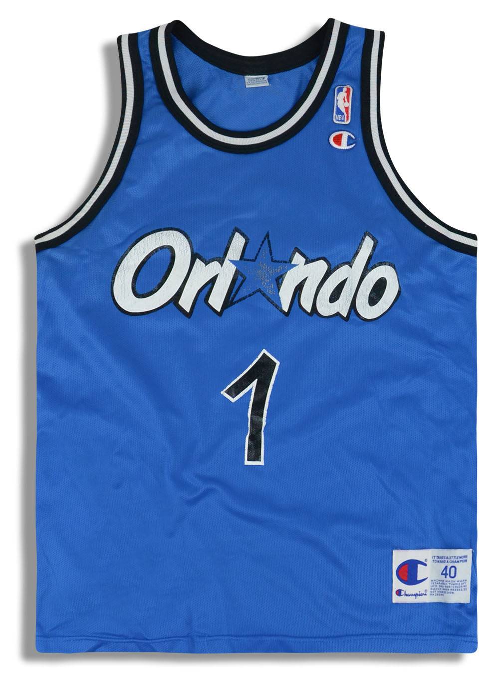 1995 98 Orlando Magic Hardaway 1 Champion Jersey Away M
