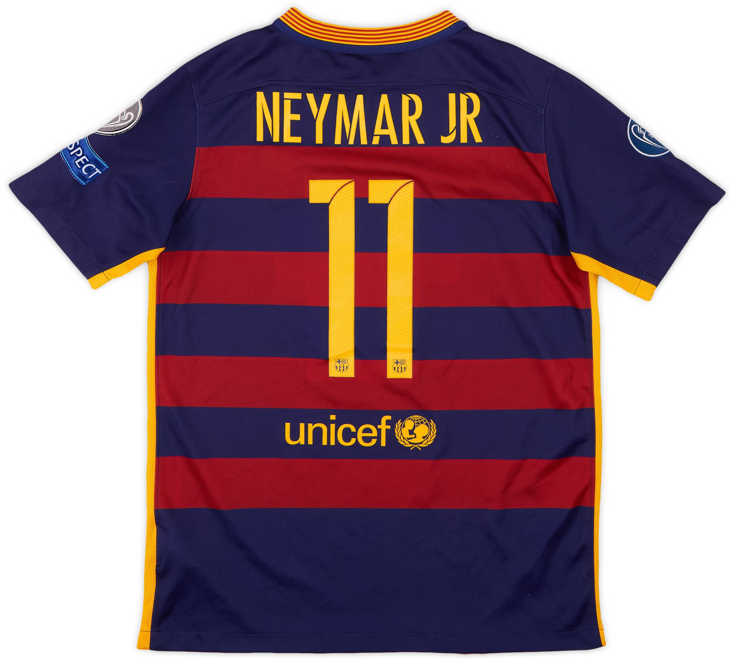 2015-16 Barcelona Home Shirt Neymar Jr #11 - 8/10 - (XL.Boys)