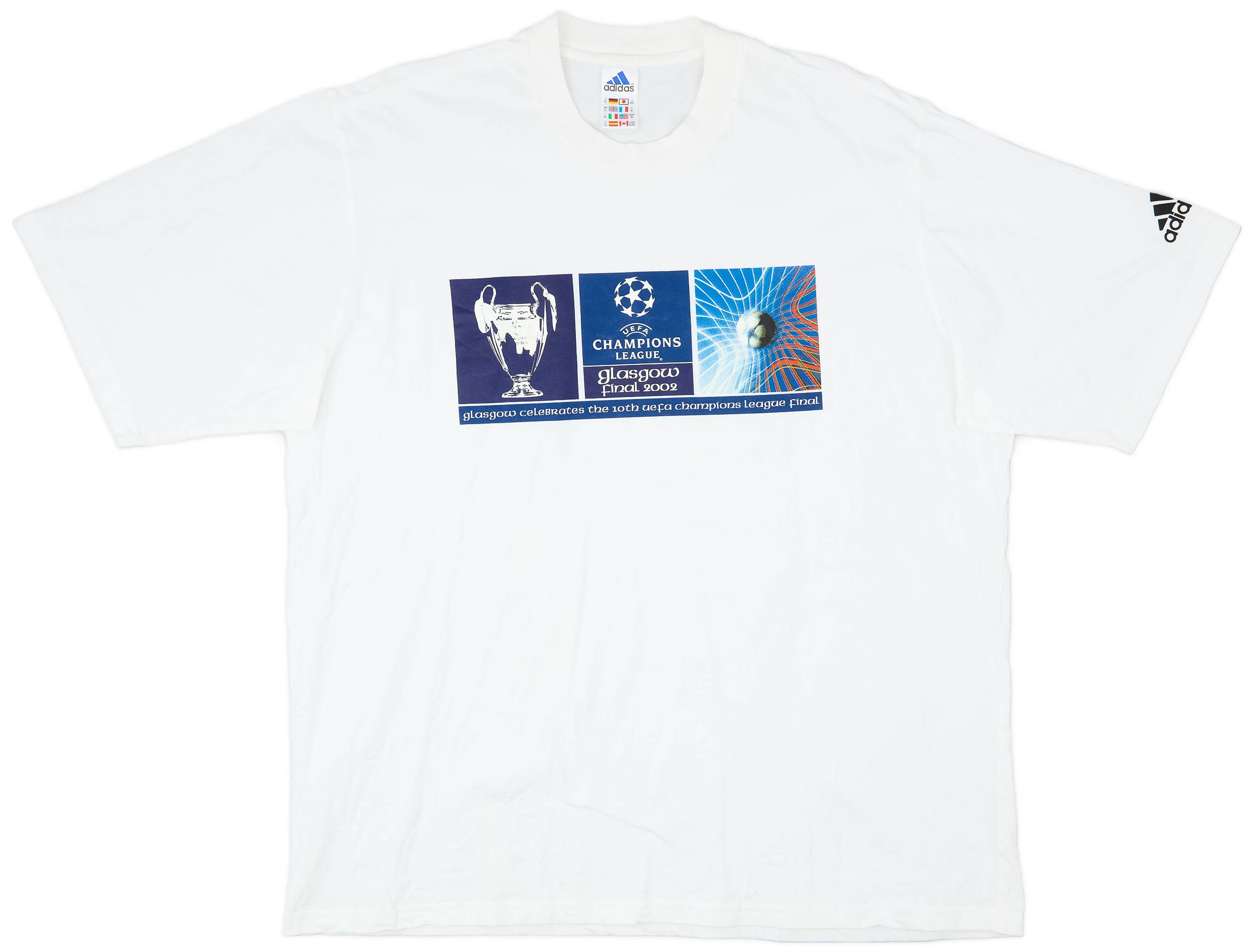 2002 UEFA Champions League adidas 'Glasgow Final 2002' Cotton Tee - 9/10 - (XL)