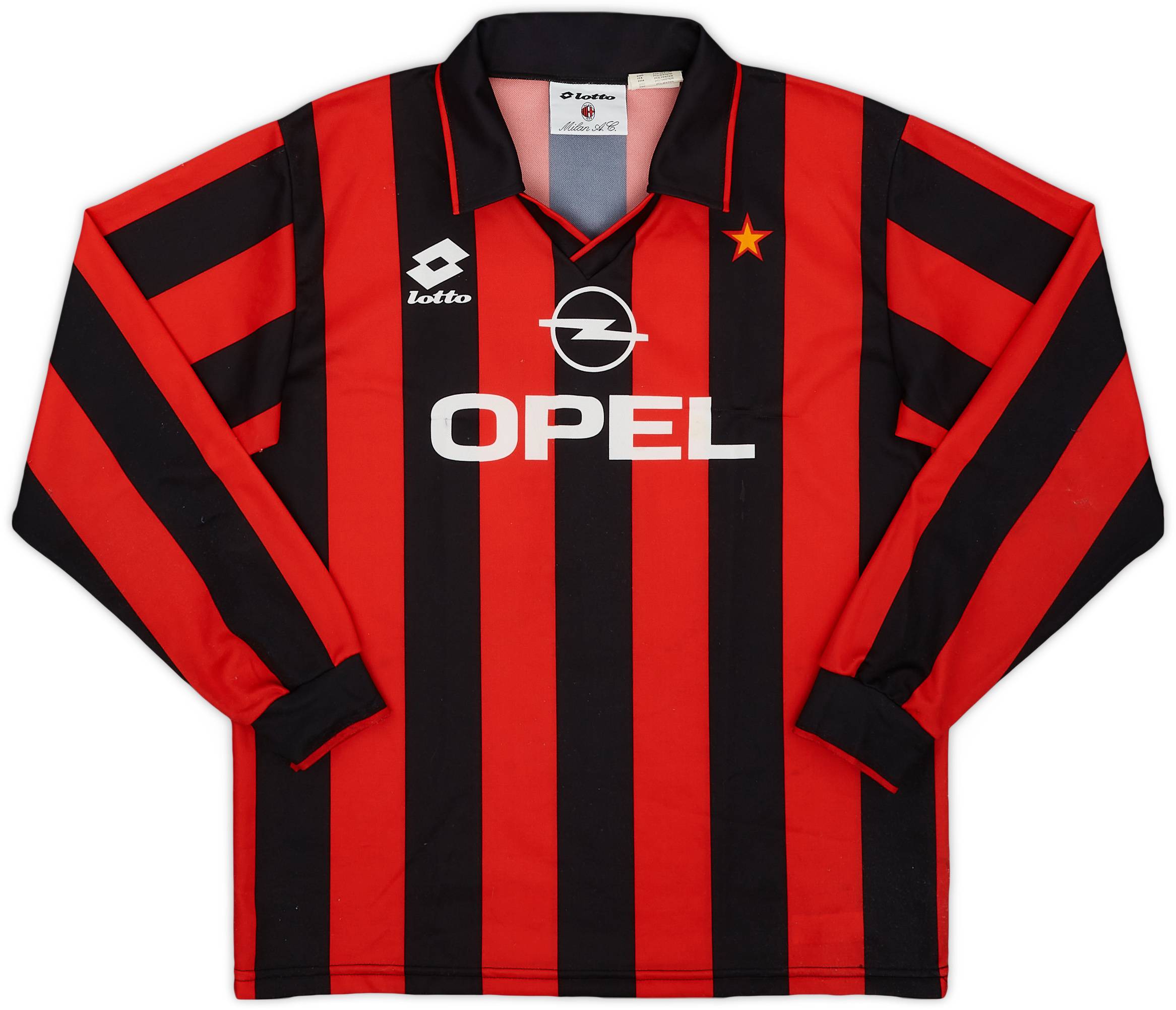 1994-95 AC Milan Home L/S Shirt #10 - 8/10 - (S)