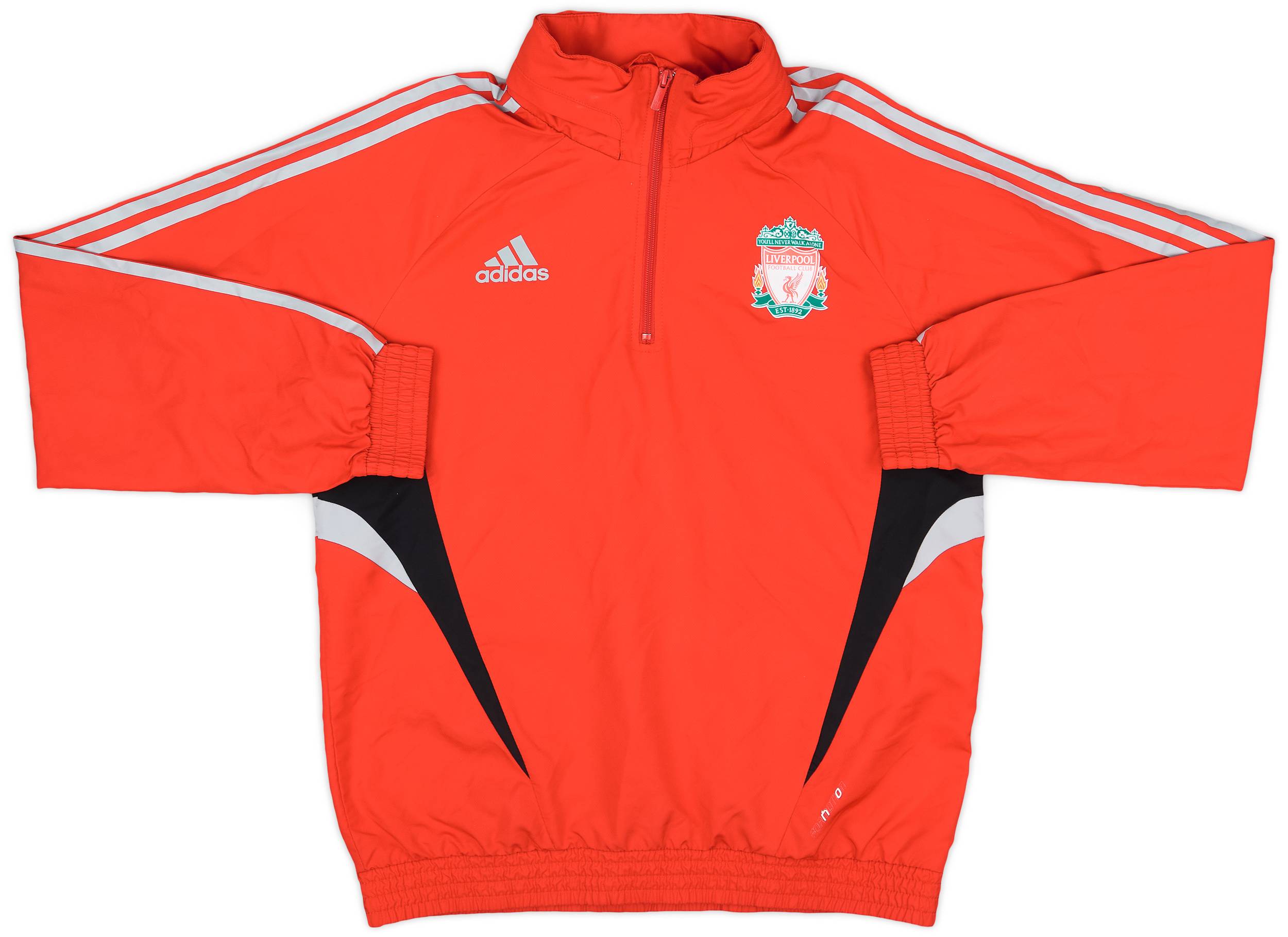 2008-09 Liverpool adidas 1/4 Zip Hooded Drill Top - 8/10 - (M)