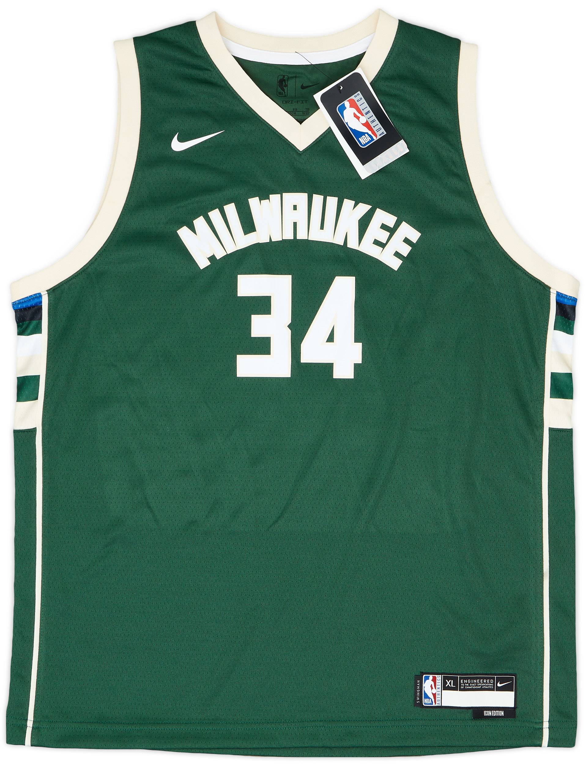 2017-25 Milwaukee Bucks Antetokounmpo #34 Nike Swingman Away Jersey (XL.Boys)