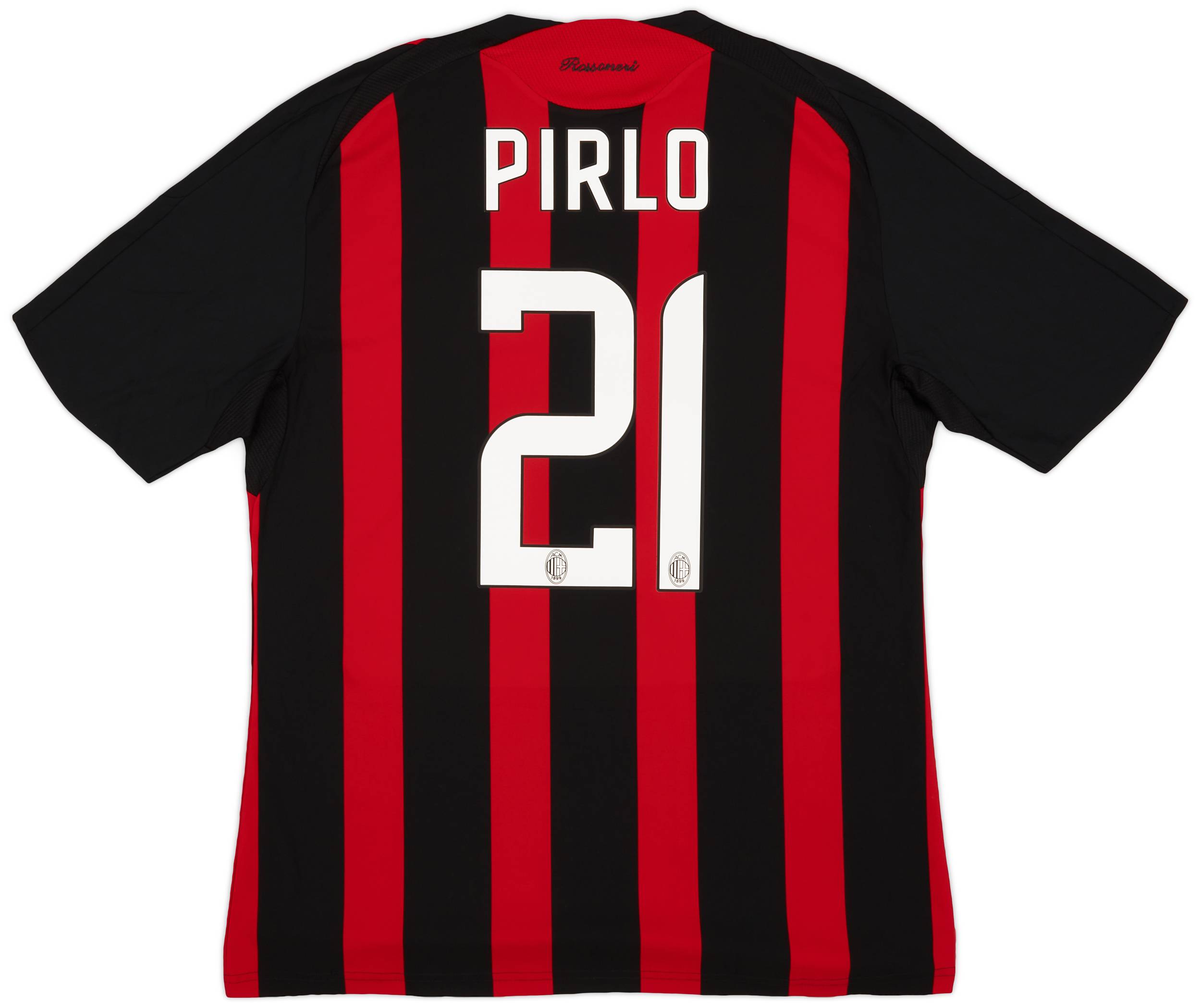 2008-09 AC Milan Home Shirt Pirlo #21 - 6/10 - (L) 2008-09 AC Milan Home Shirt Pirlo #21 - 6/10 - (L)