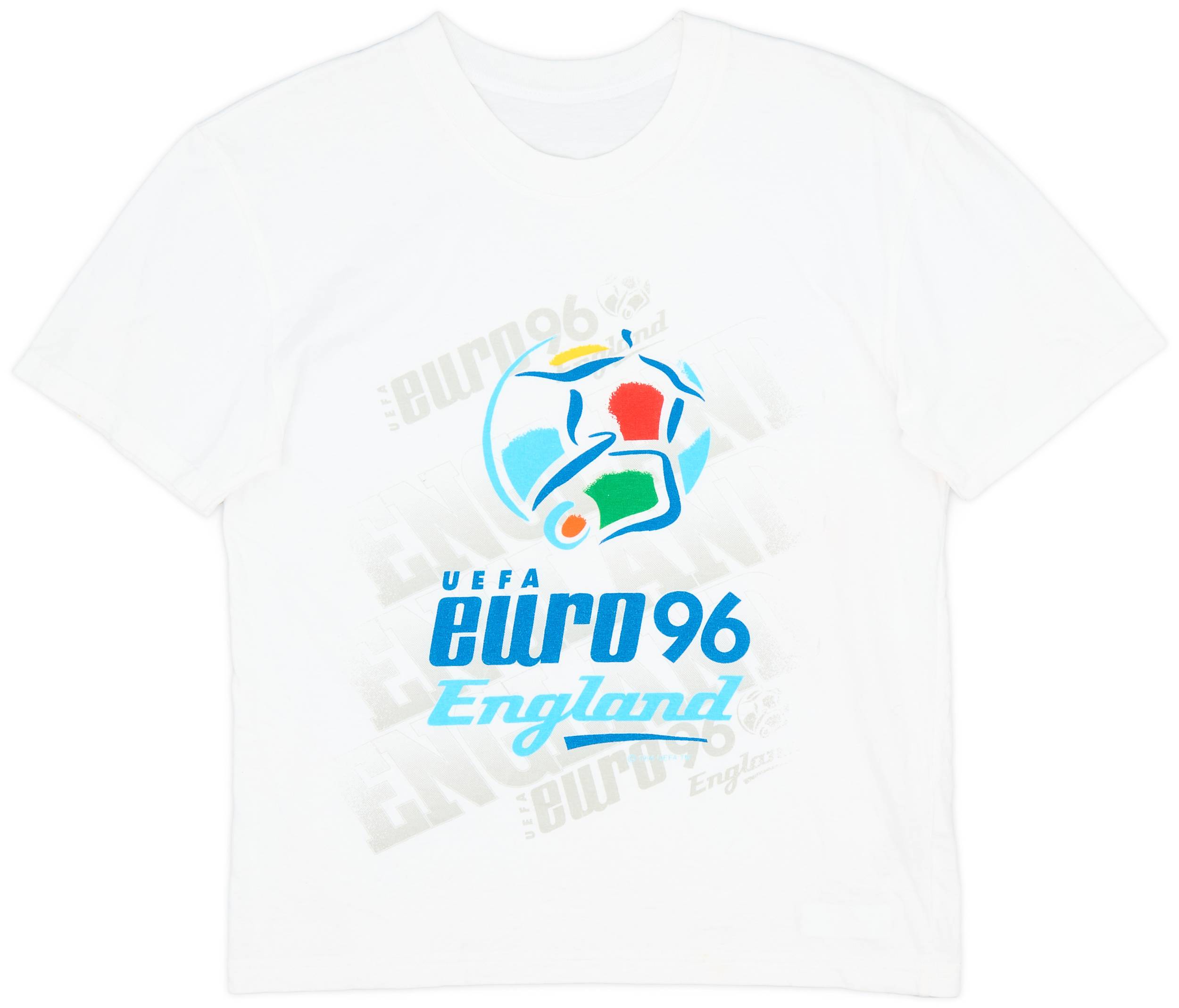 1996 England Euro '96 Cotton Tee - 9/10 - (L.Boys)