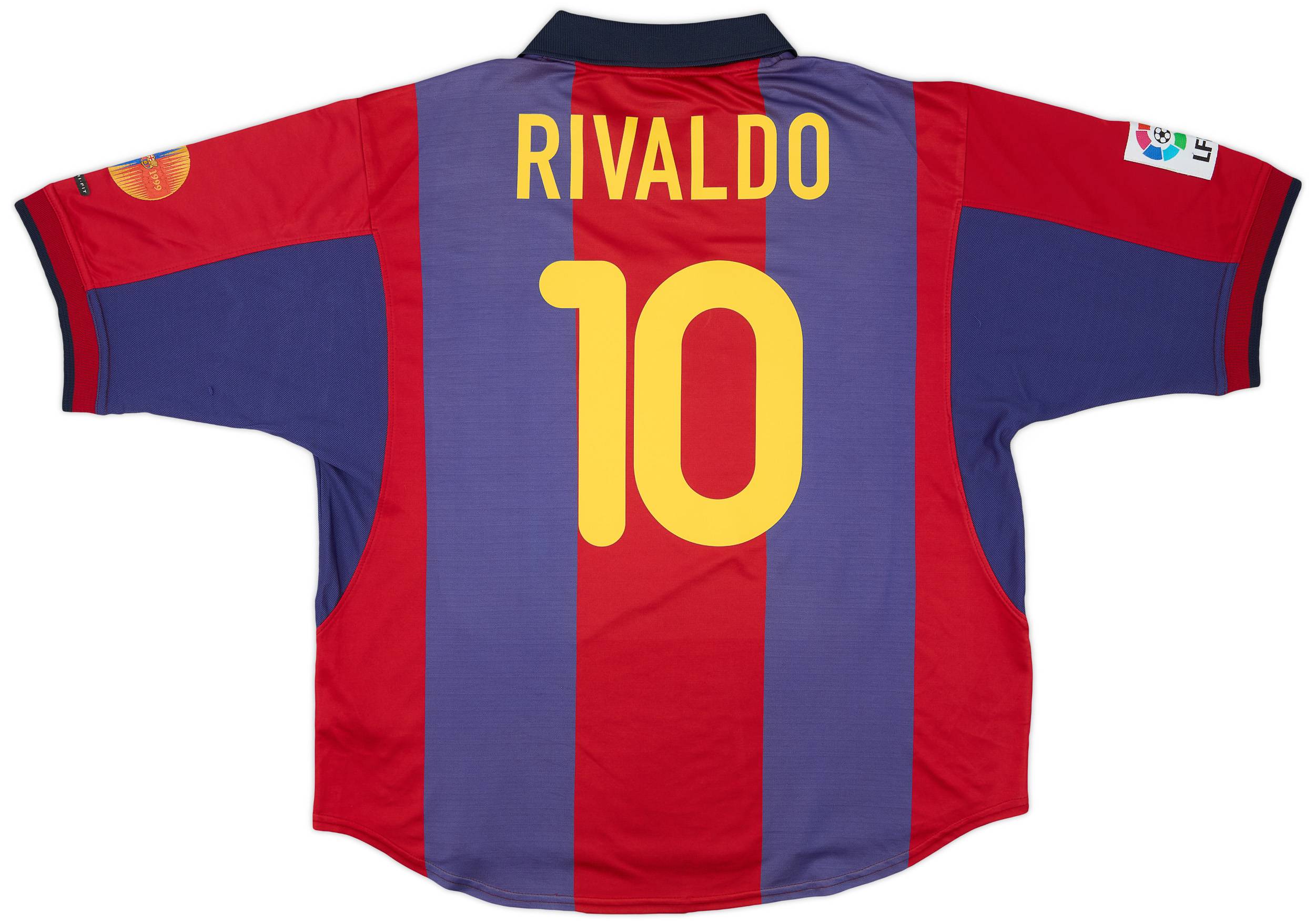 2000-01 Barcelona Home Shirt Rivaldo #10 - 6/10 - (XL)