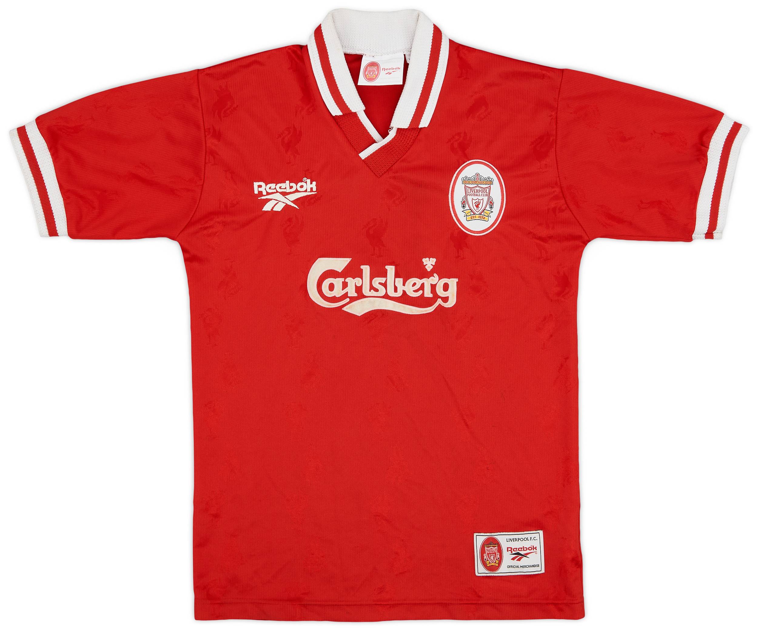 1996-98 Liverpool Home Shirt - 8/10 - (Y)