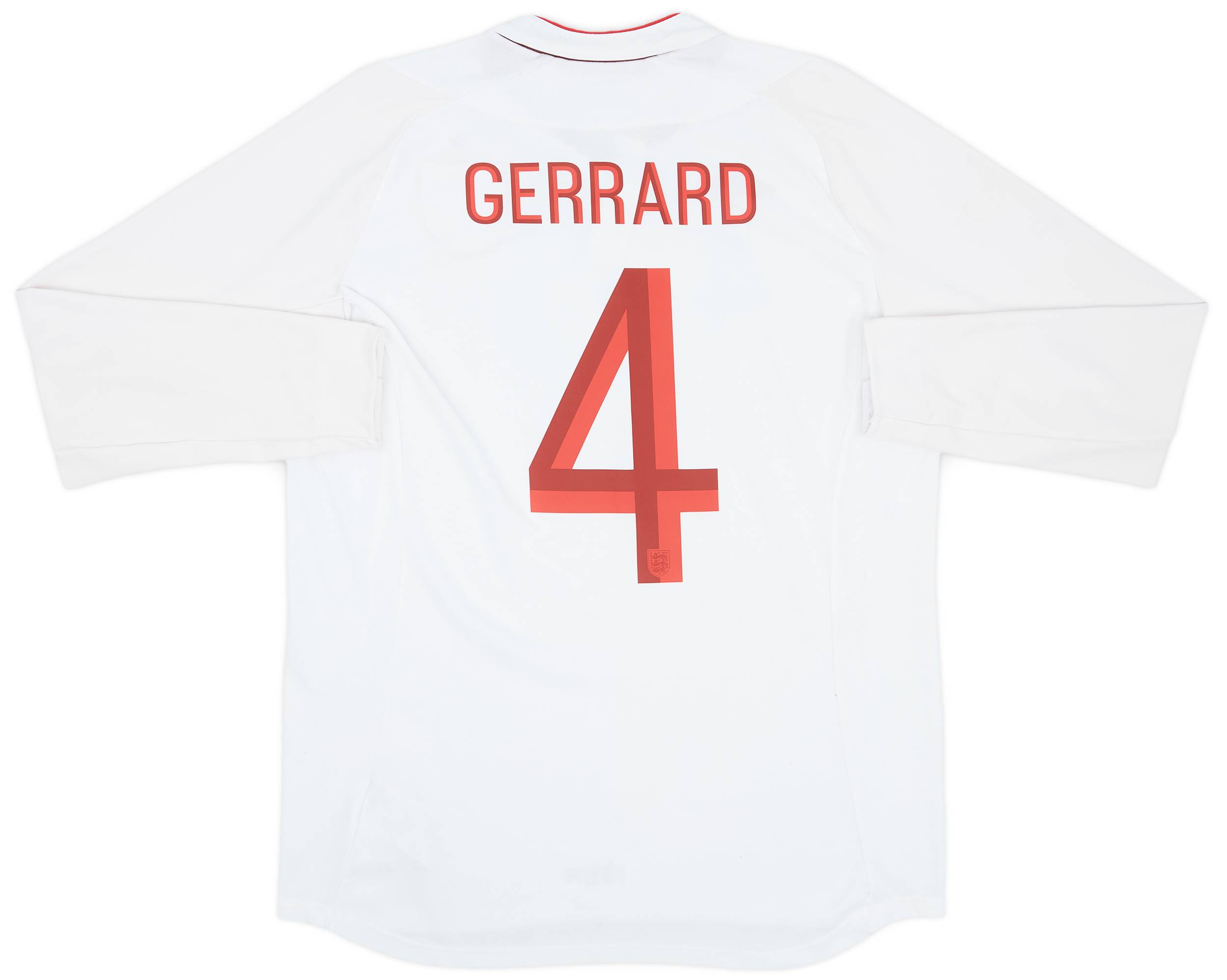 2012-13 England Home L/S Shirt Gerrard #4 - 9/10 - (L)
