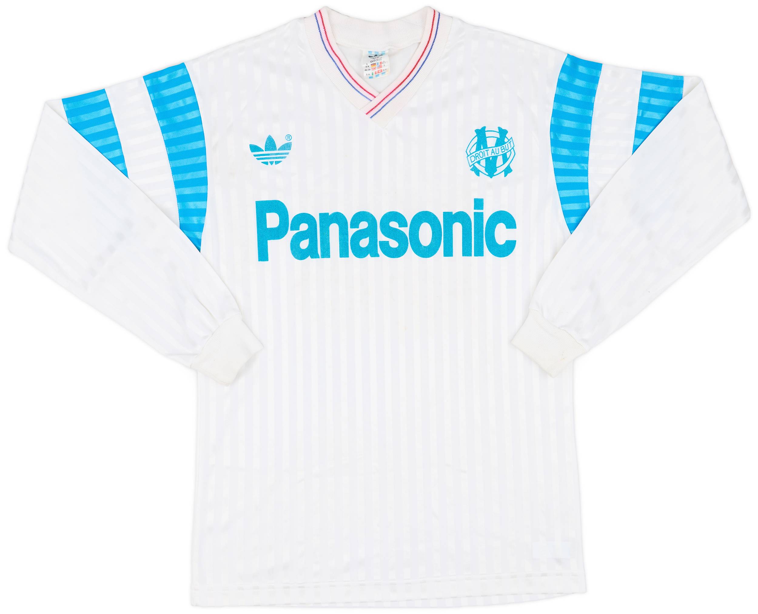 1990-91 Olympique Marseille Home L/S Shirt - 8/10 - (S/M)
