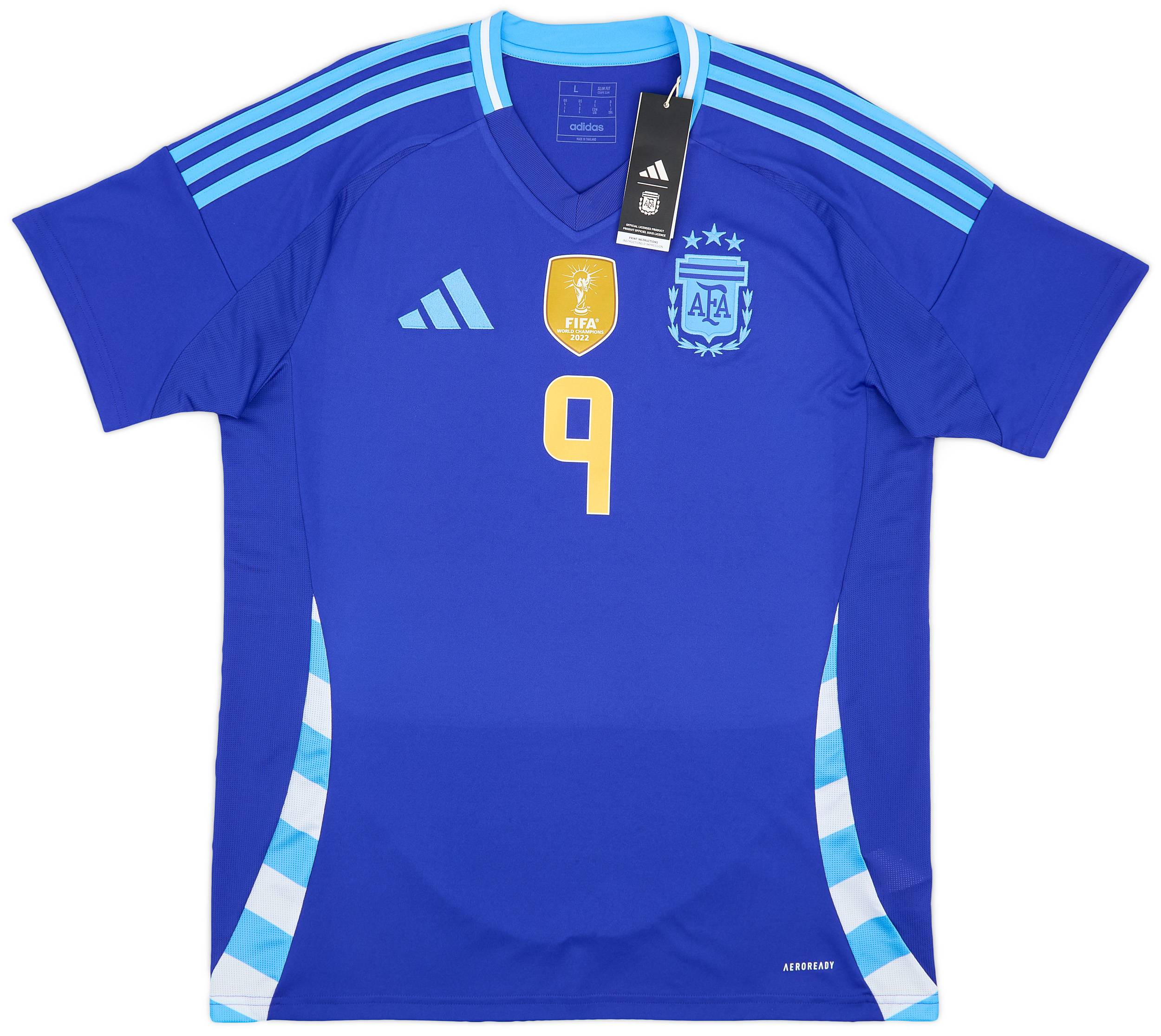 アルゼンチン代表　2024　ホーム　半袖　選手＆番号 : J.ALVAREZ 9 アルゼンチン代表 2024 ホーム 半袖 選手＆番号 : J.ALVAREZ 9