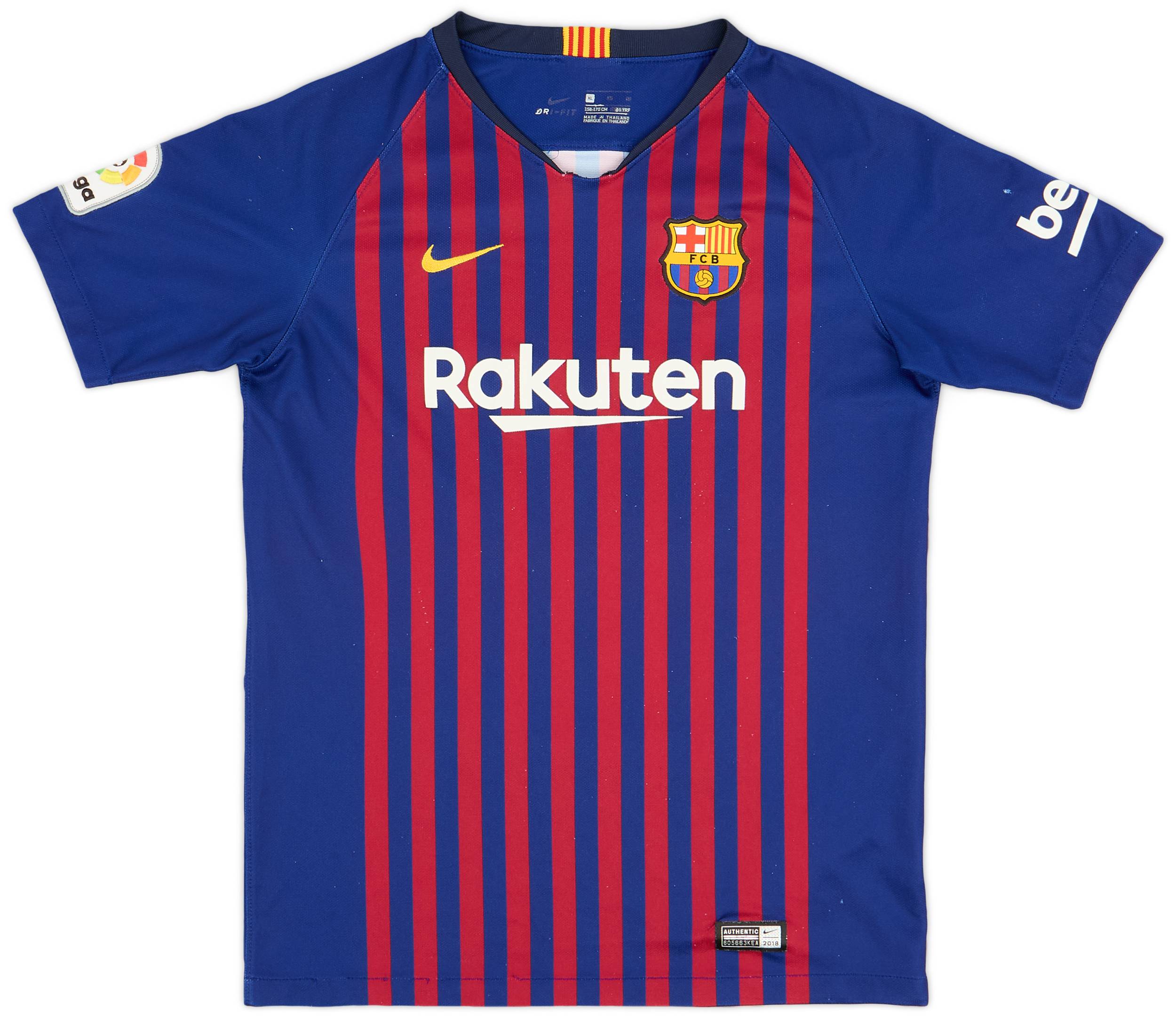 2018-19 Barcelona Home Shirt - 8/10 - (XL.Boys)