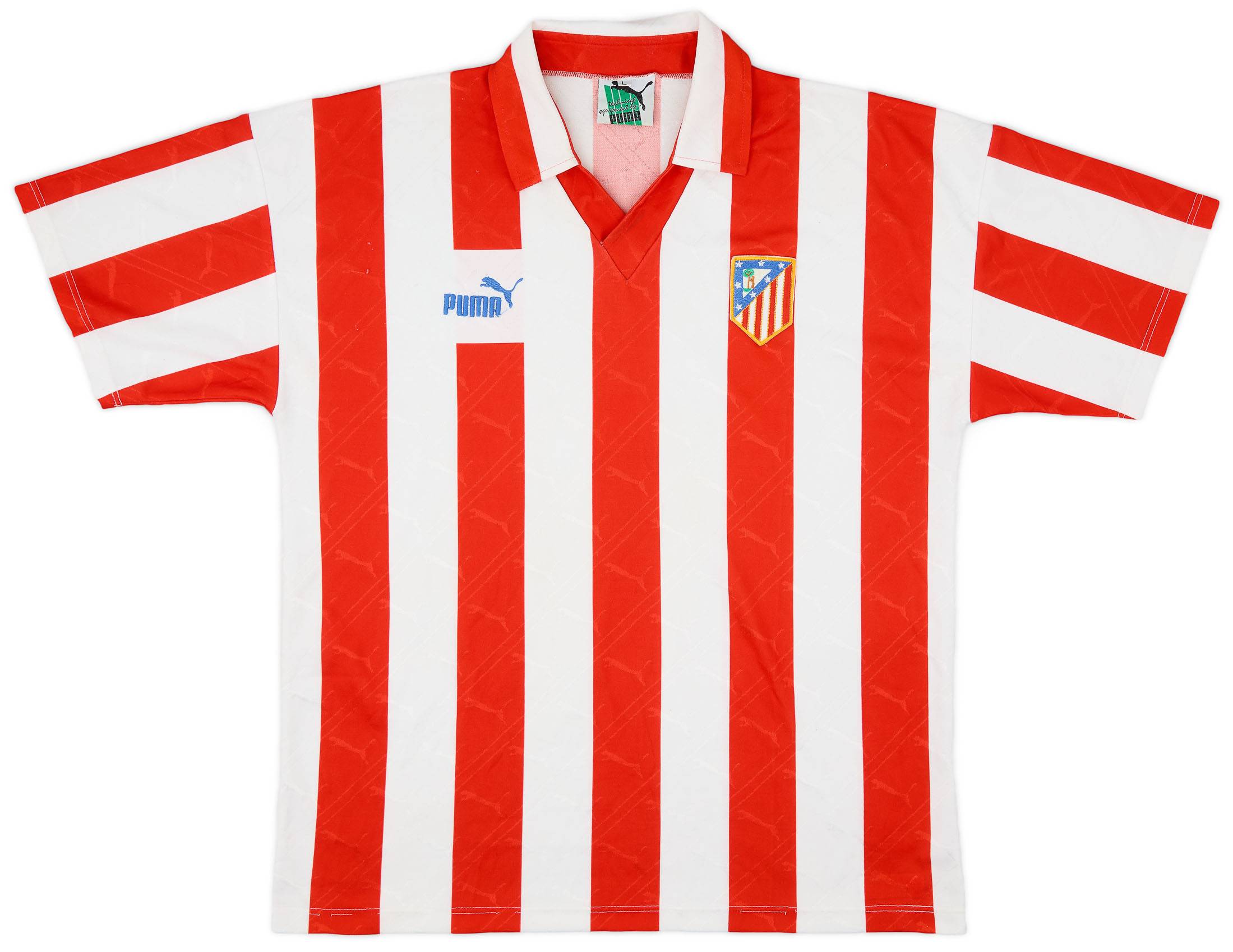 1992-93 Atletico Madrid Home Shirt - 8/10 - (L)