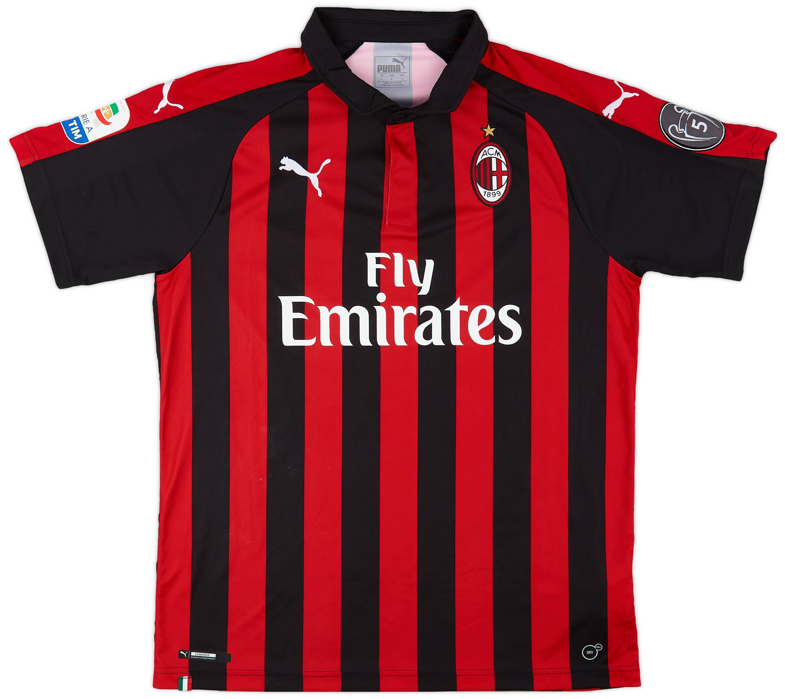 2018-19 AC Milan Home Shirt Piatek #19 - 8/10 - (L)
