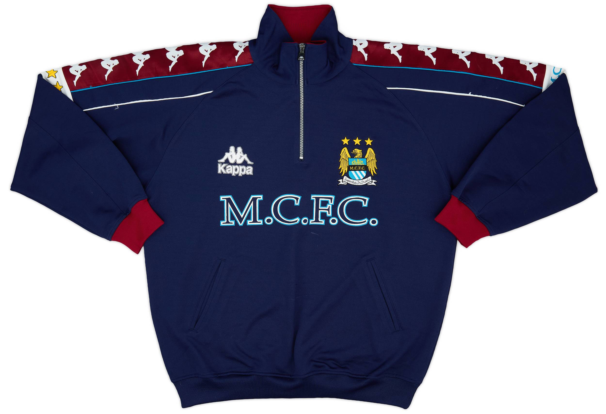 1997-99 Manchester City Kappa 1/4 Zip Tracksuit - 6/10 - (XL)