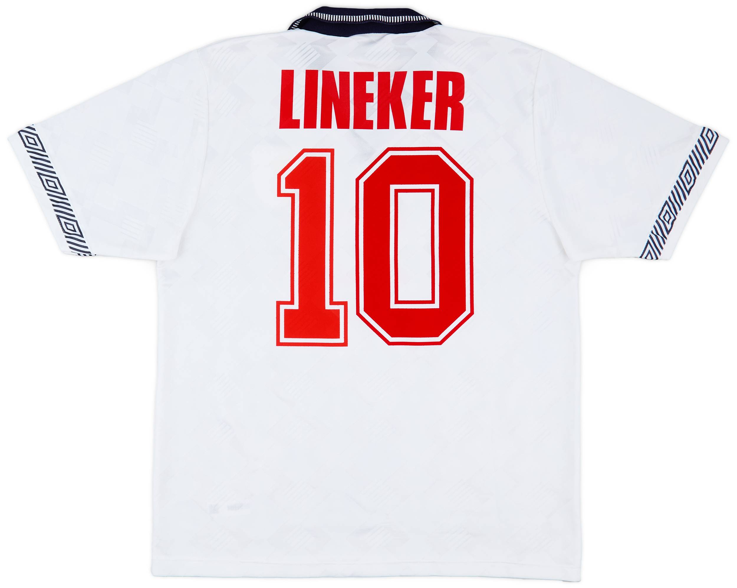 1990-92 England Home Shirt Lineker #10 - 8/10 - (L)