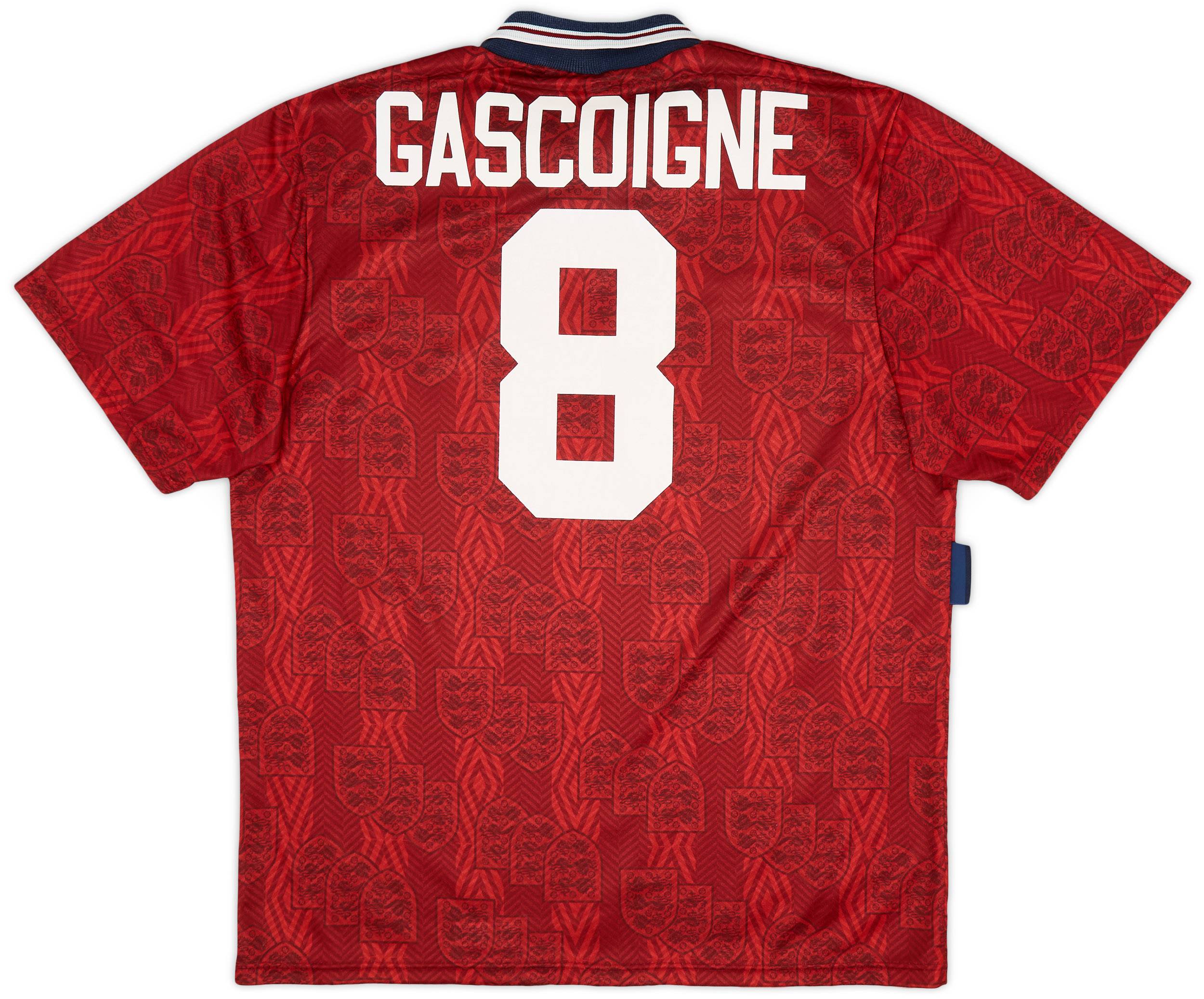 1993-95 England Away Shirt Gascoigne #8 - 9/10 - (XL)